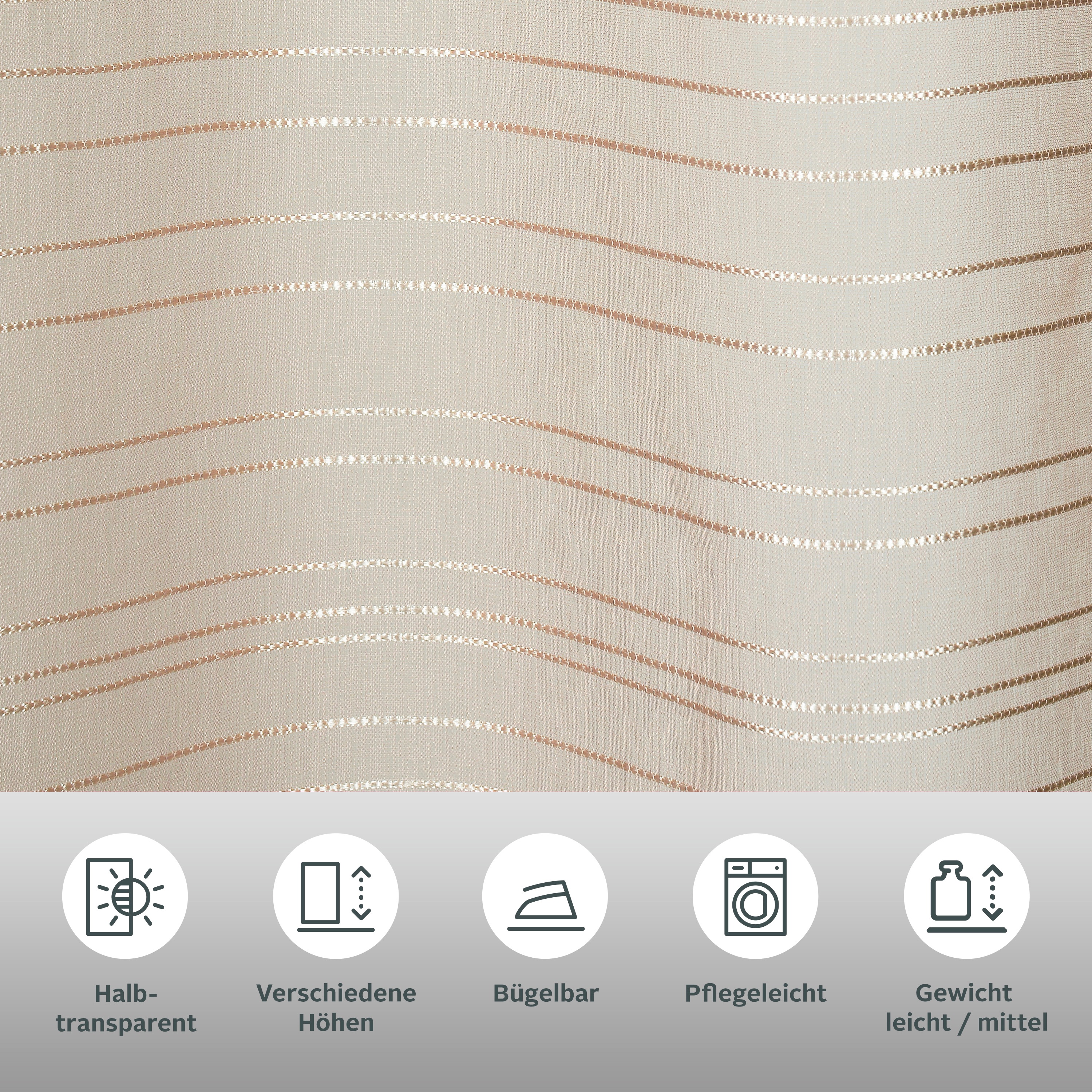 Thumbnail - Bruno Banani Gardine "Linus" Ösen 1 Stk. tlg. 1 Schal, eingewebte Querstreifen