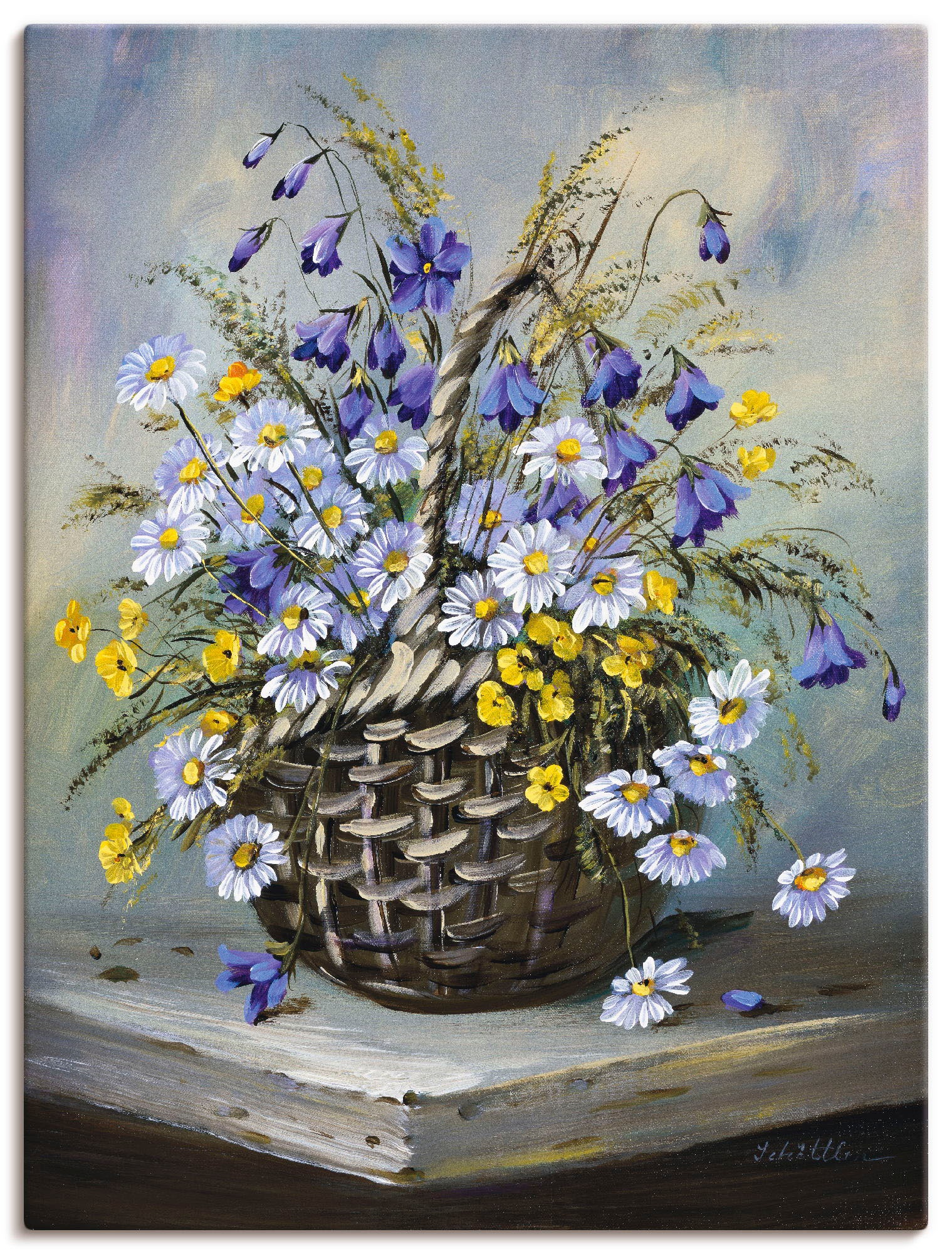 Artland Wandbild »Bunter Korb«, Blumen, (1 St.), als Leinwandbild, Poster in verschied. Größen