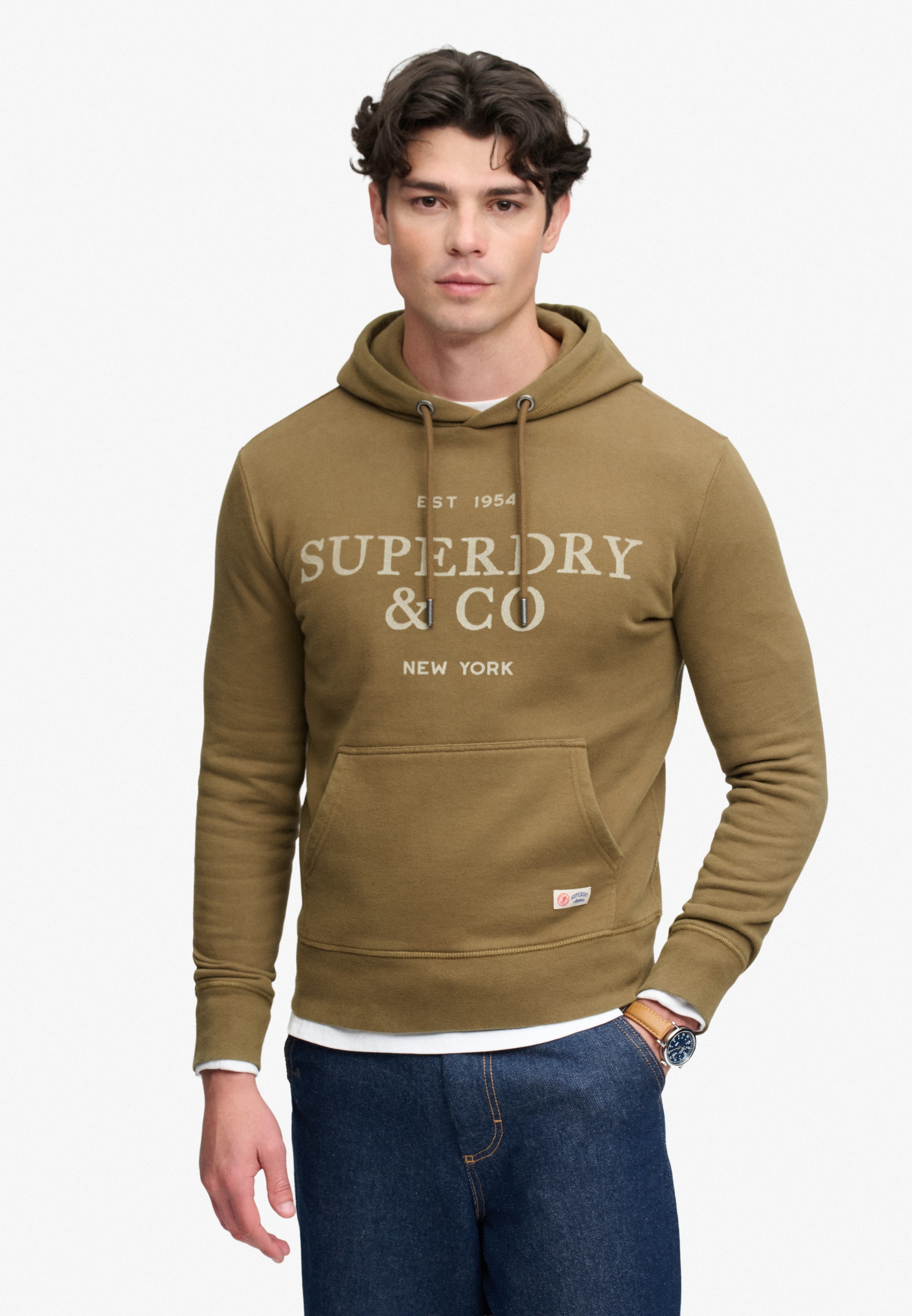 Superdry Kapuzensweatshirt "1954 COMPANY RELAXED HOOD", Baumwollmischung, relaxed fit