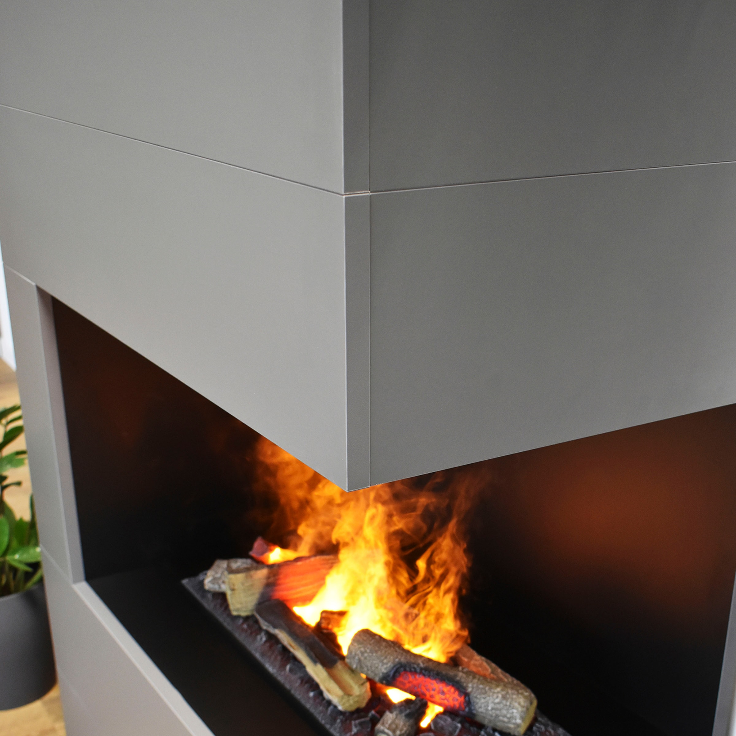 GLOW FIRE Elektrokamin »»Tucholsky, rechts offen««, Wasserdampfkamin mit 3D Feuer mit integriertem Knistereffekt