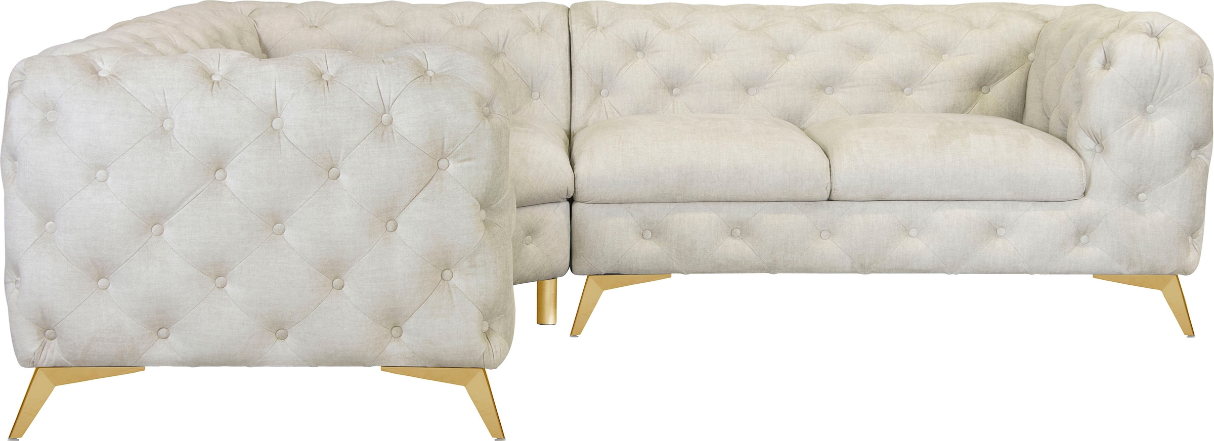 Leonique Chesterfield-Sofa »Glynis L-Form« aufw...