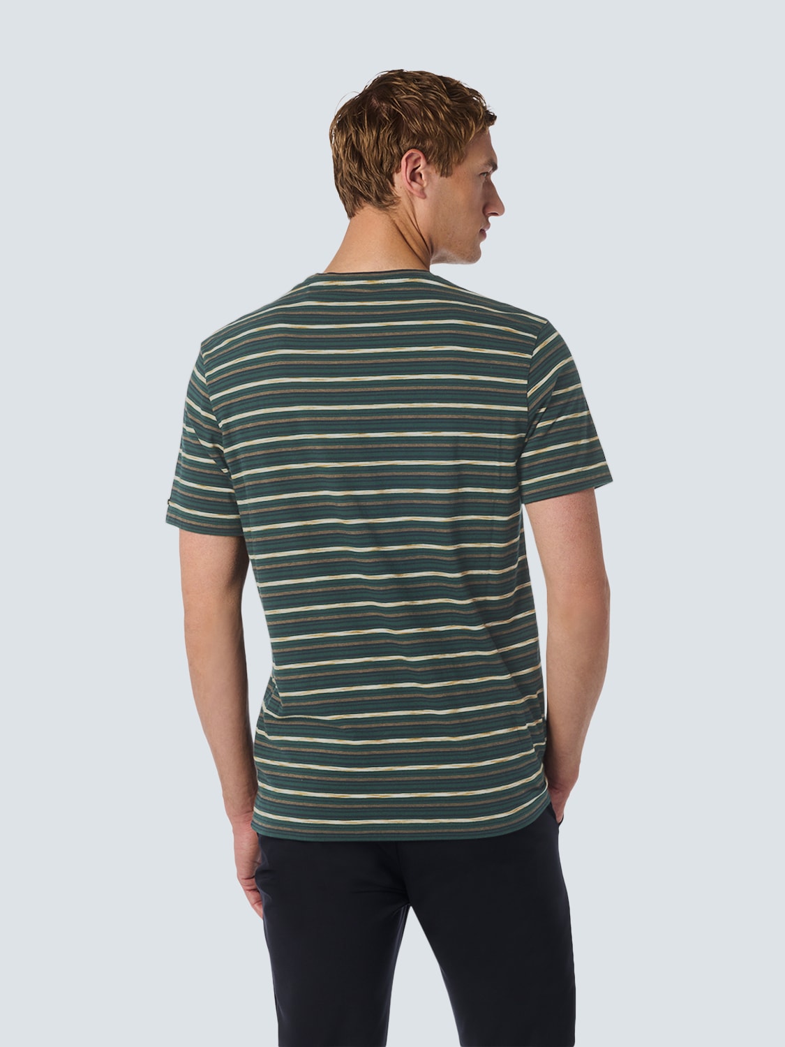 NO EXCESS T-Shirt »No Excess T-Shirt mit Rundhalsausschnitt und Multicolor-Streifen«