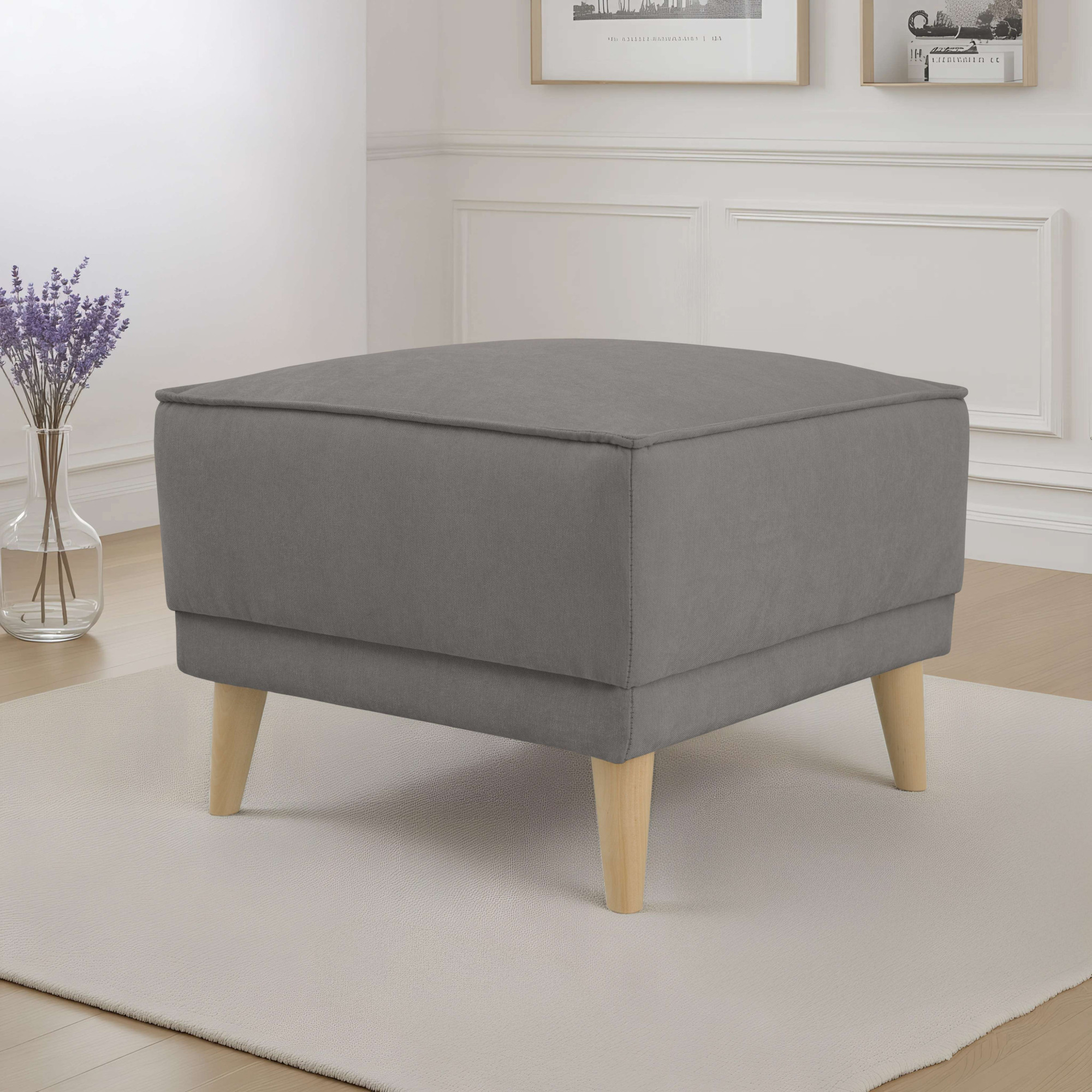 OTTO home Polsterhocker "Oland Skandi" passend zur Serie Oland Skandi, Skandi-Design, Massivholzfüße