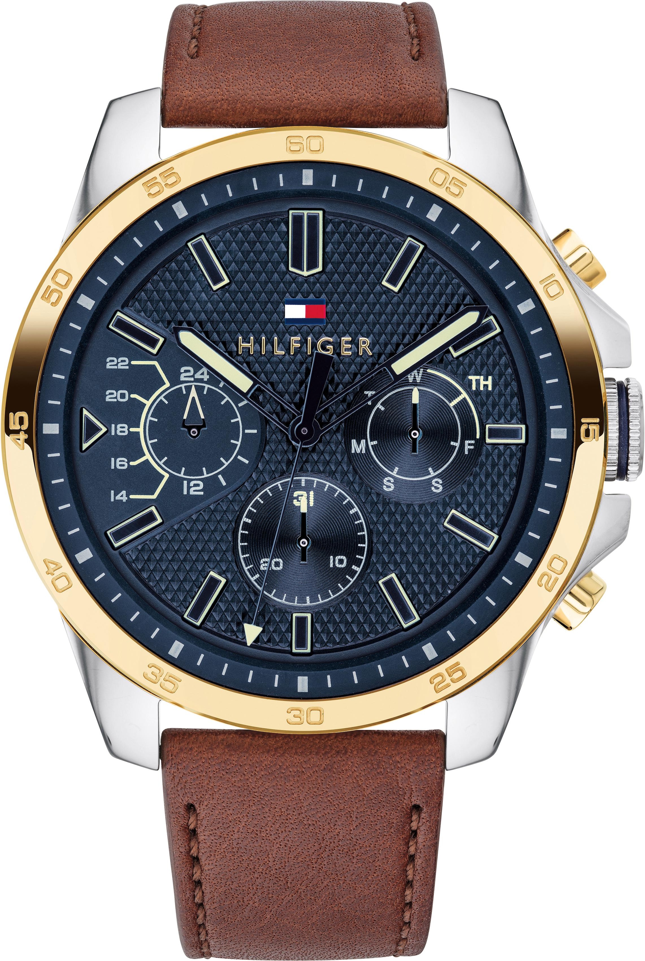 Tommy Hilfiger Multifunktionsuhr »CASUAL, 1791561«, Quarzuhr, Armbanduhr, Herrenuhr, Datum, 12/24-Std.-Anzeige