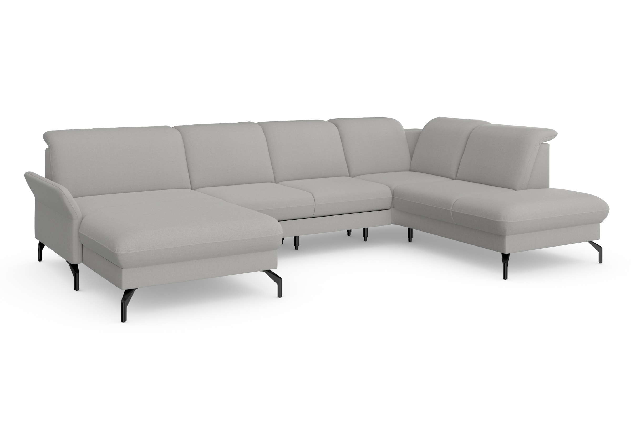 sit&more Wohnlandschaft »Fashion U-Form«, wahlweise mit Kopfteilverstellung, Vorziehsitz, motorisch, Metallfüße