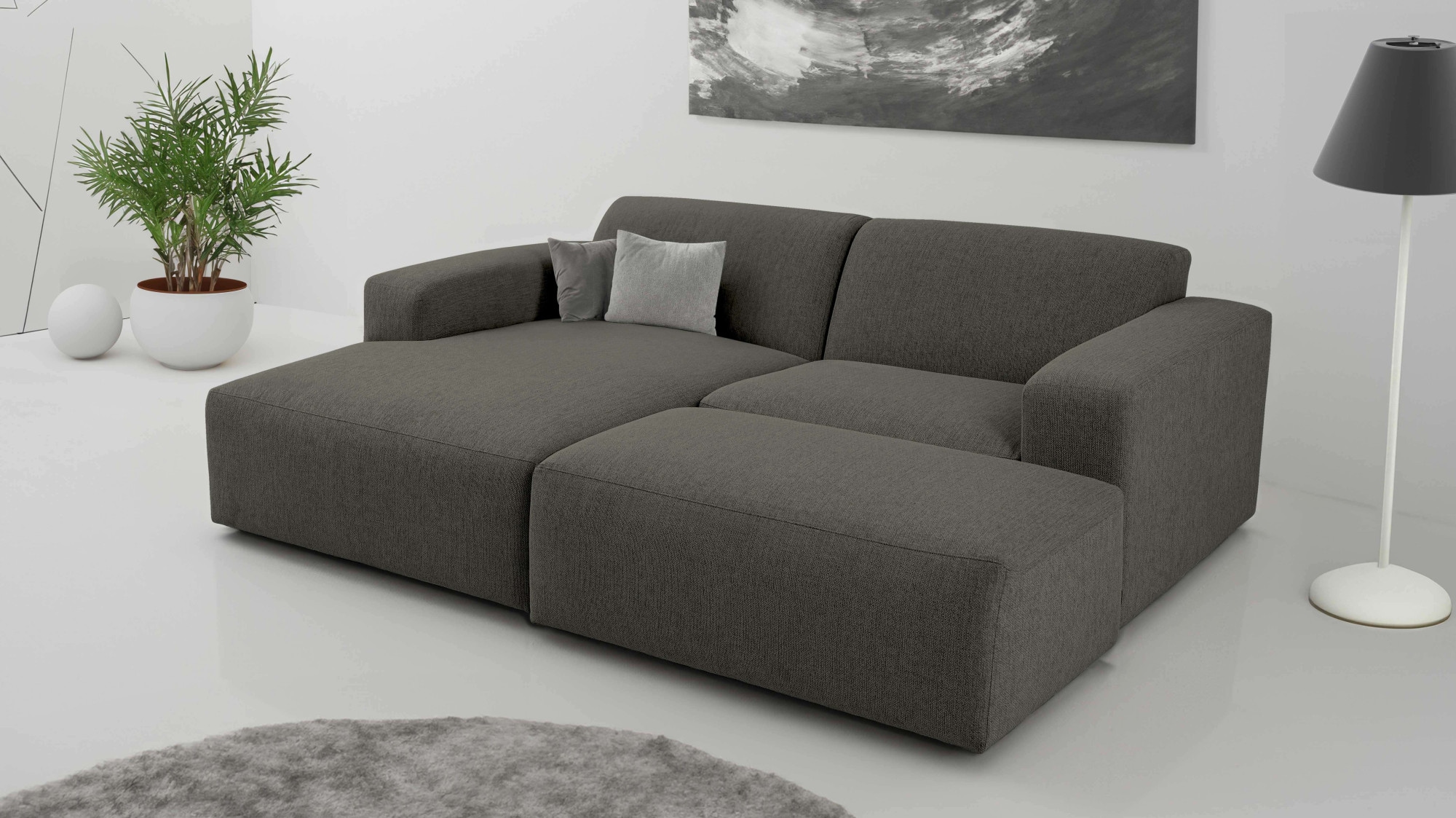 INOSIGN Ecksofa »Koa,228cm, L-Form, Modulsofa, Webstoff, Cord«, Designsofa, Set, Hocker inklusive, weicher Lounge-Sitzkomfort
