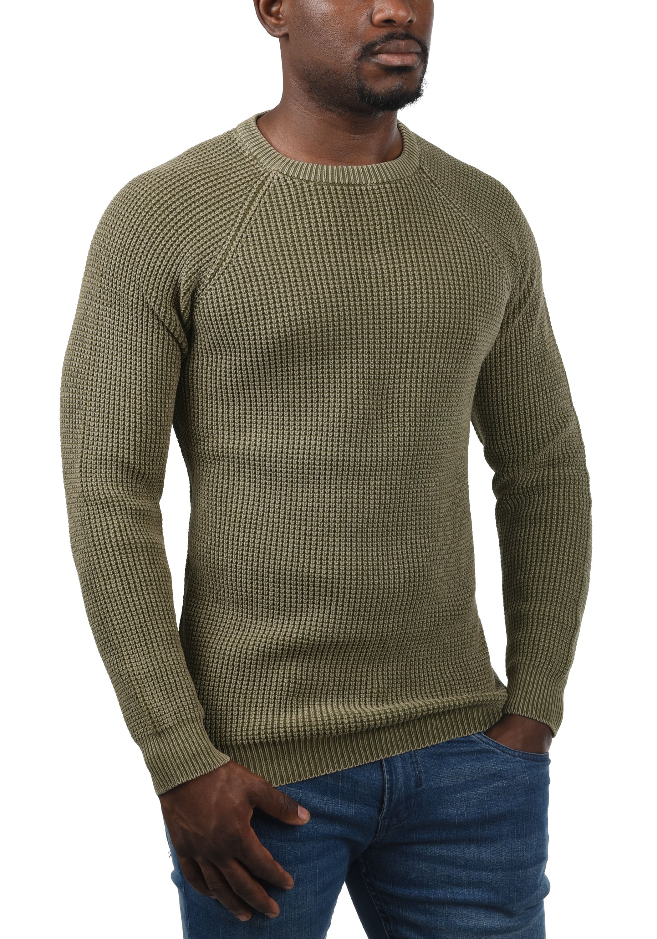 Indicode Strickpullover IDRockford Strickpulli in Waffelstrick-Optik günstig online kaufen