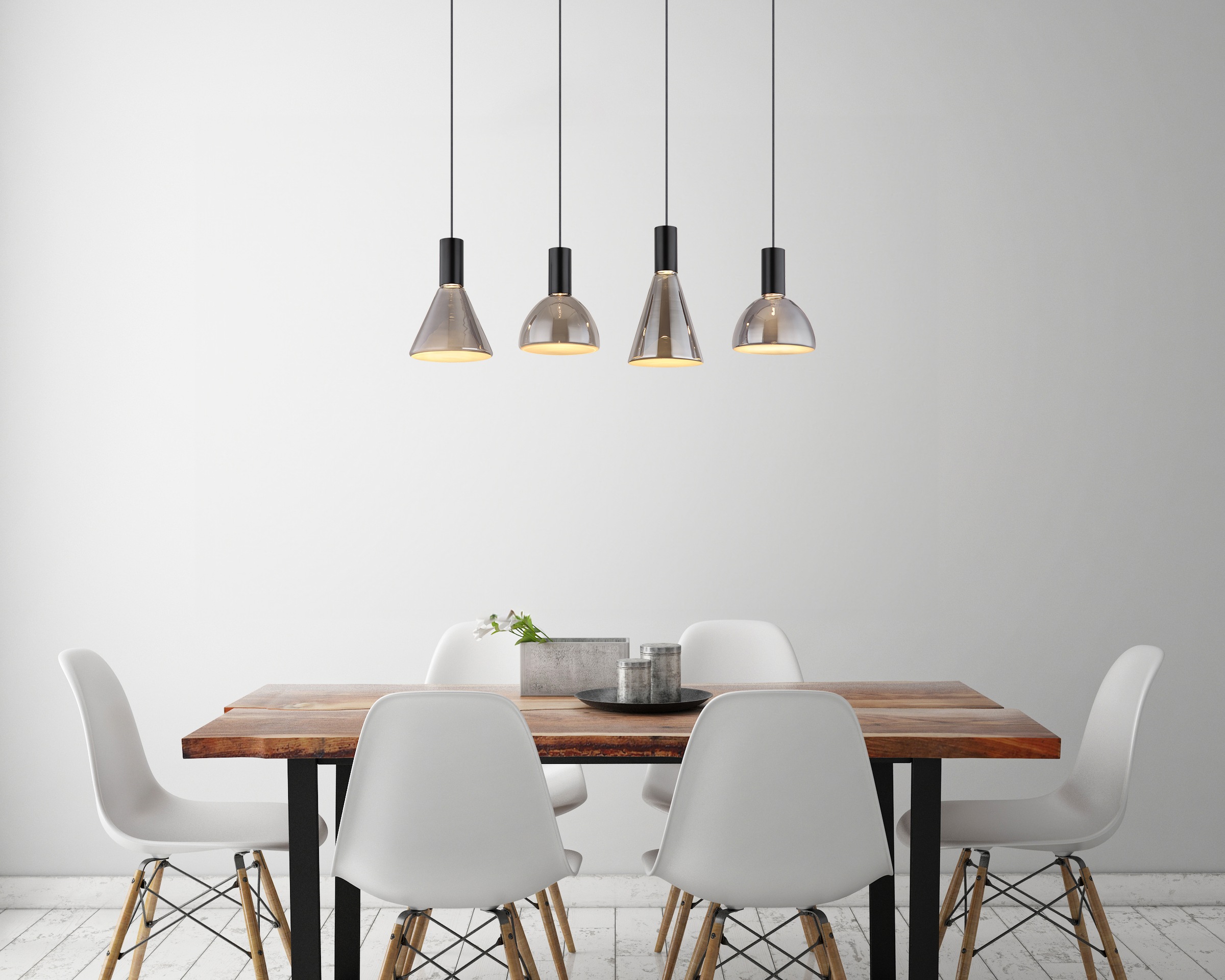 GLOBO LIGHTING Hängeleuchte »LABORA« LED-Modul 1 Stk. Warmweiß LED Hängeleuchte schwarz matt mit rauchfarbenem Glas, dimmbar