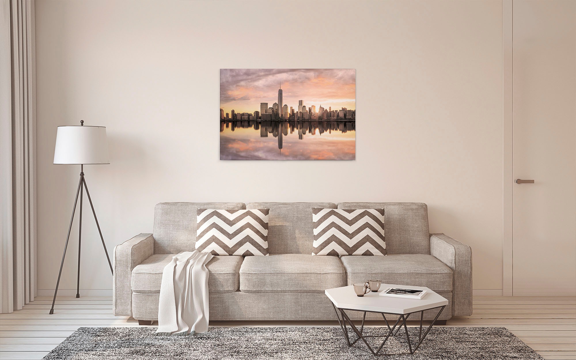 A.S. Création Leinwandbild »Skyline NY«, Kunst-New York-Kinder, (1 St.), Skyline Bild Keilrahmen Großstadt Leinwand-Bild Wohnzimmer modern Wand