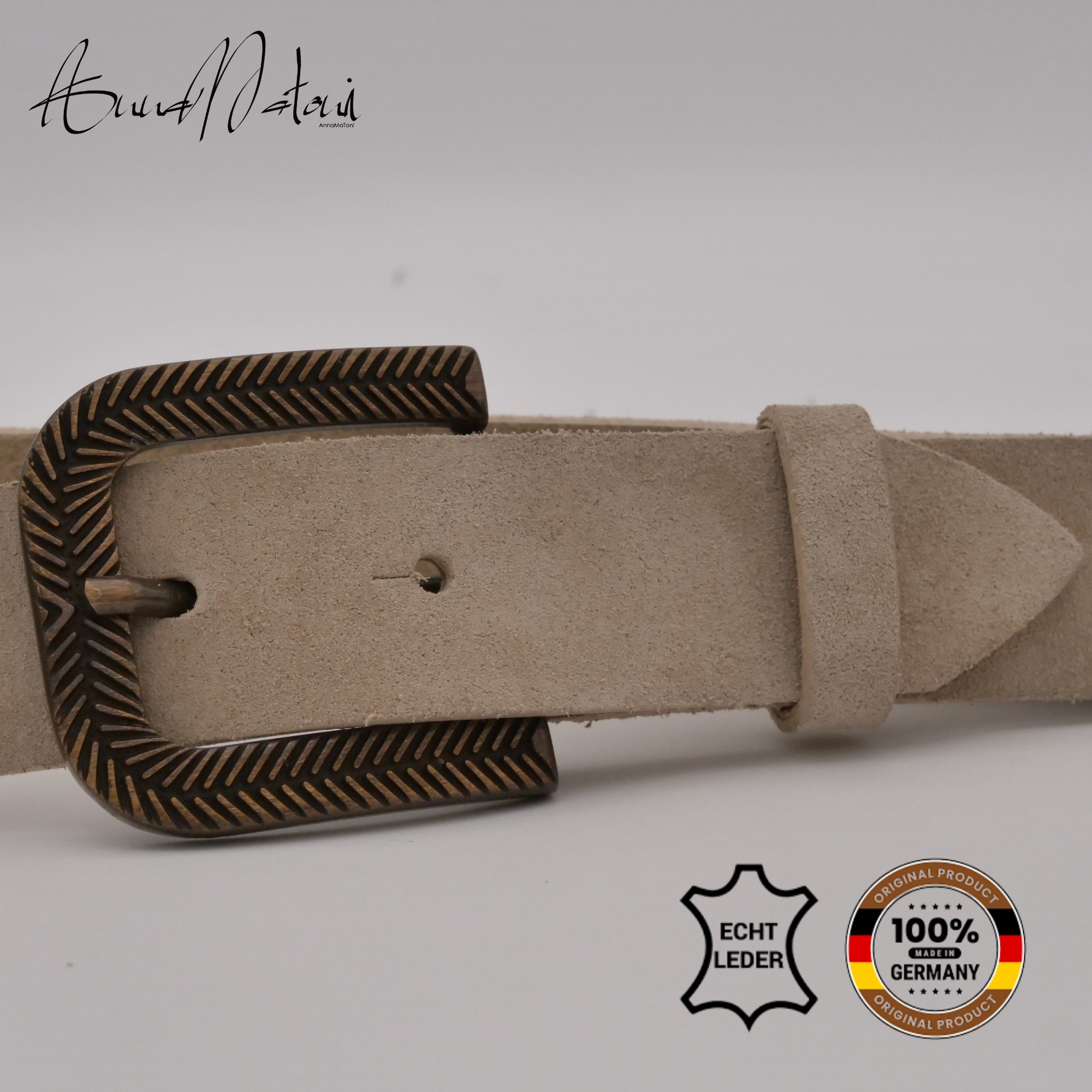 AnnaMatoni Ledergürtel »AnnaMatoni Damen Ledergürtel in hochwertigem Velour Leder 3cm«