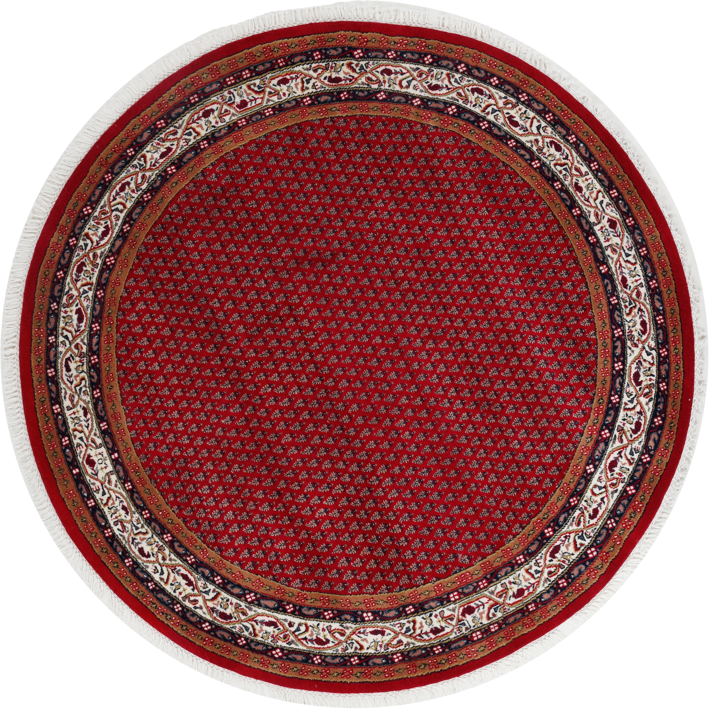 Orientteppich »Chandi Mir«, rund, reine Wolle handgeknüpft, mit Fransen