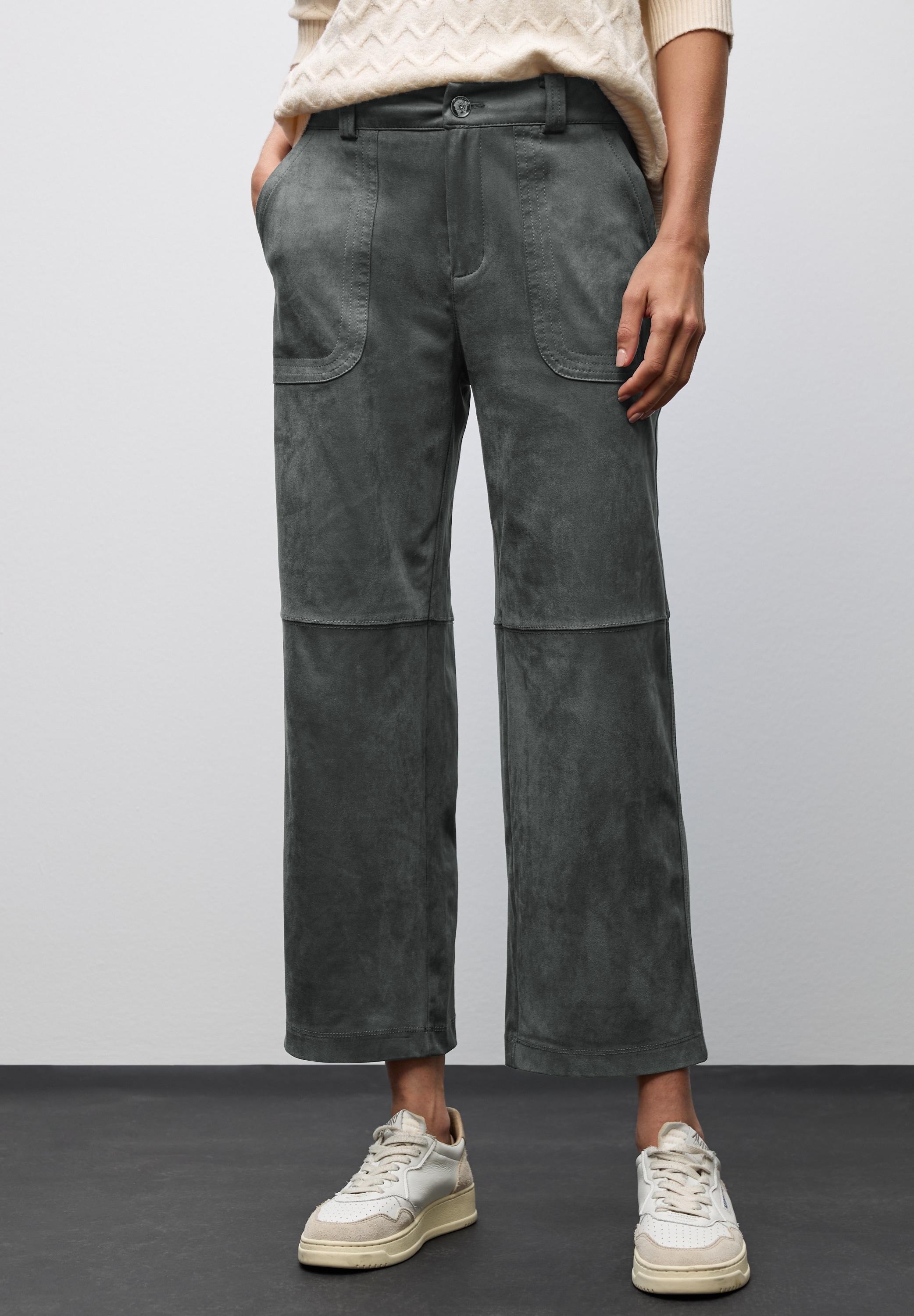 STREET ONE Lederimitathose, High Waist günstig online kaufen