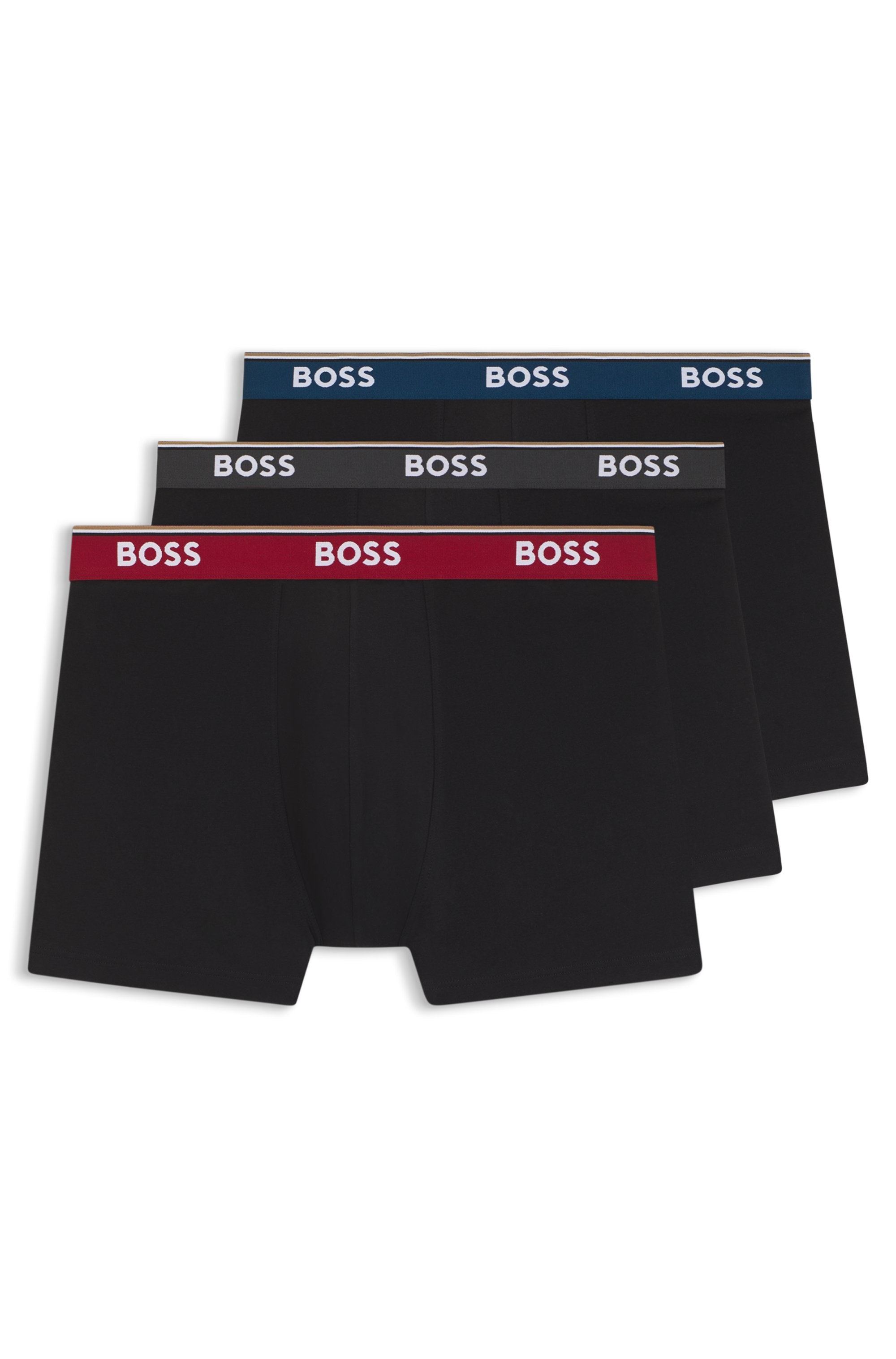 BOSS Boxershorts Packung, 3 Stk. aus bequemer Stretch-Baumwolle, körpernah, mittlere Bundhöhe