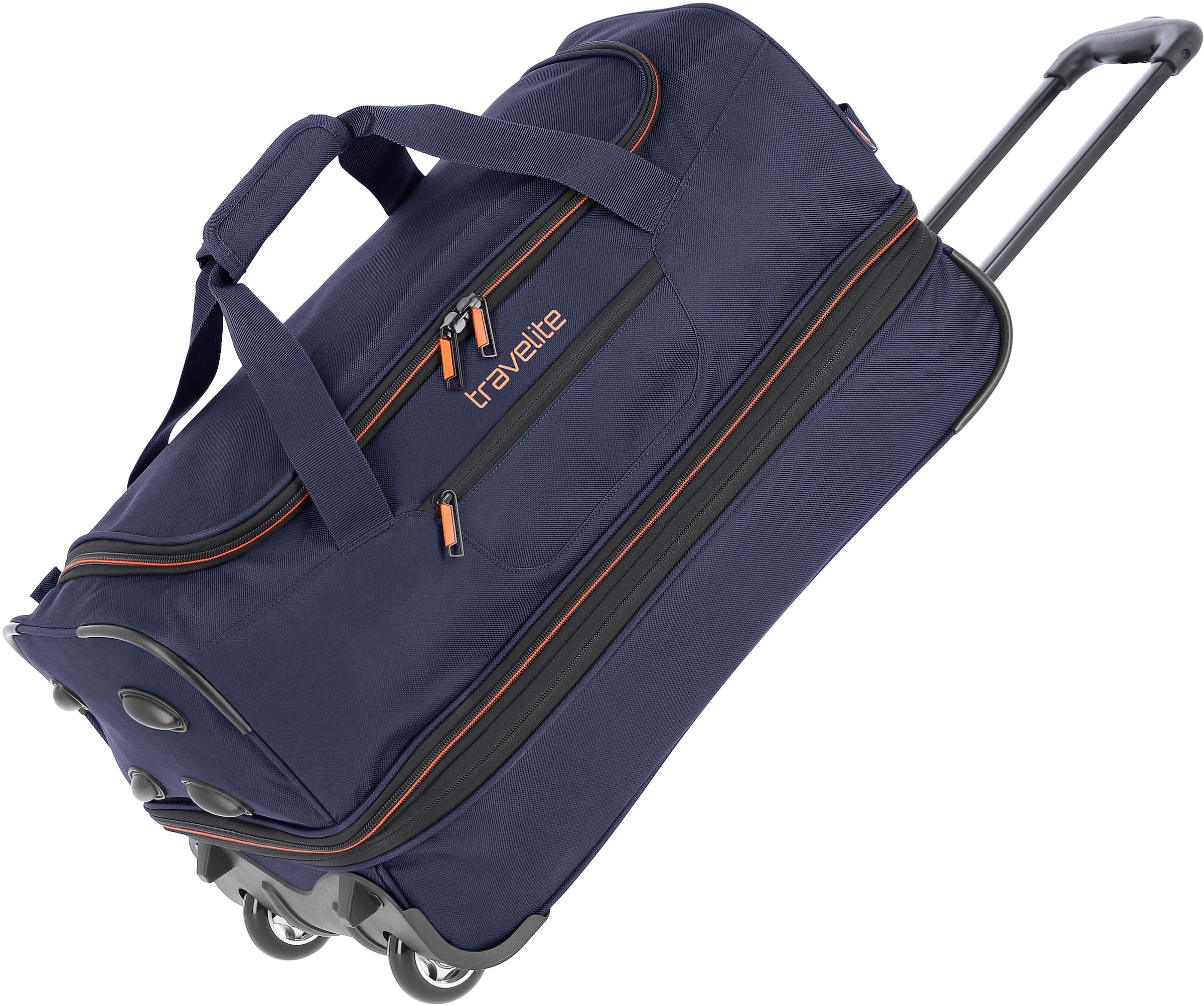 travelite Reisetasche "BASICS, 55 cm", Duffle Bag Sporttasche mit Trolleyfunktion und Volumenerweiterung