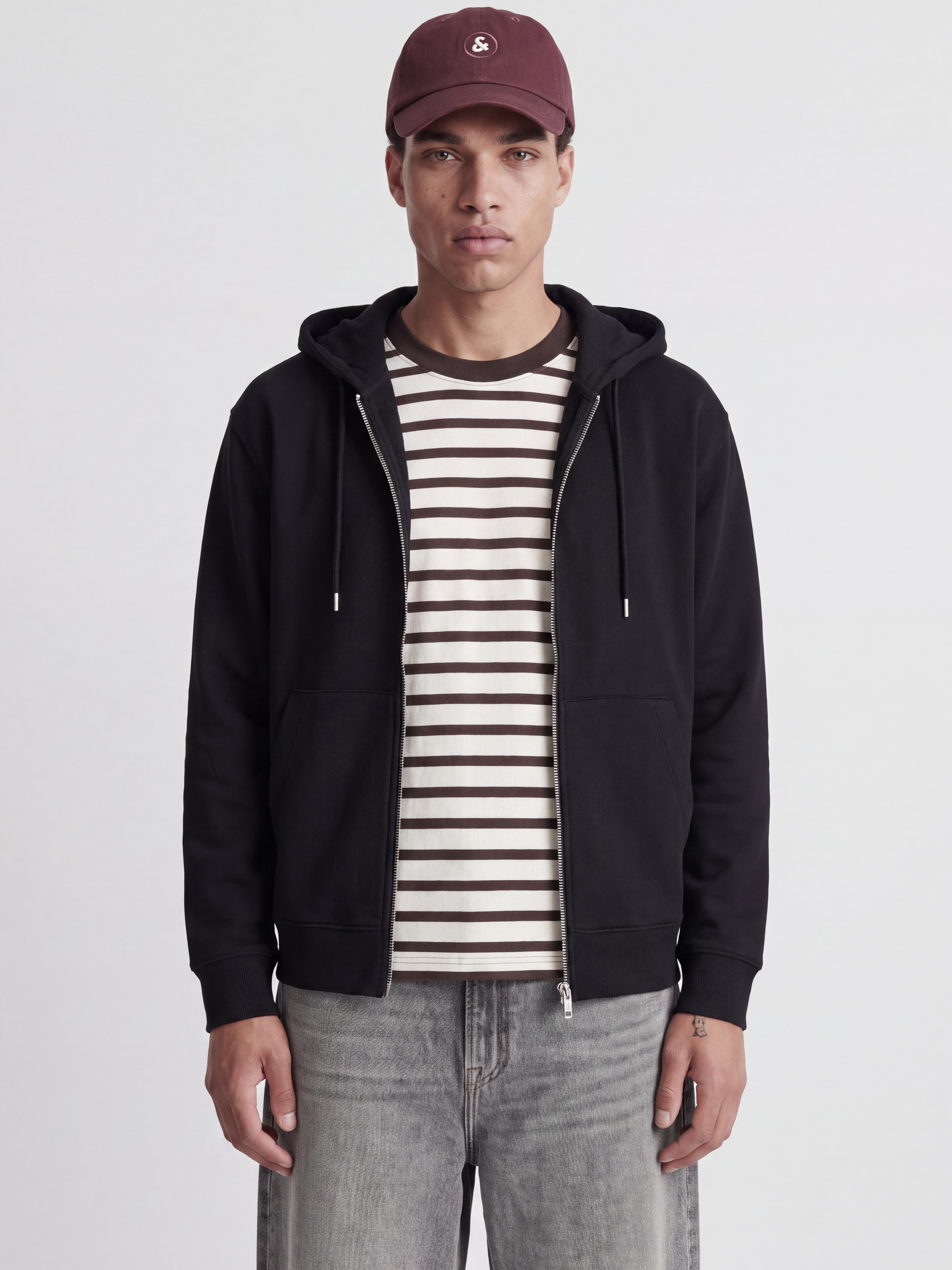 Jack & Jones "JJEACE SWEAT ZIP HOOD NOOS" Baumwollmischung, relaxed fit