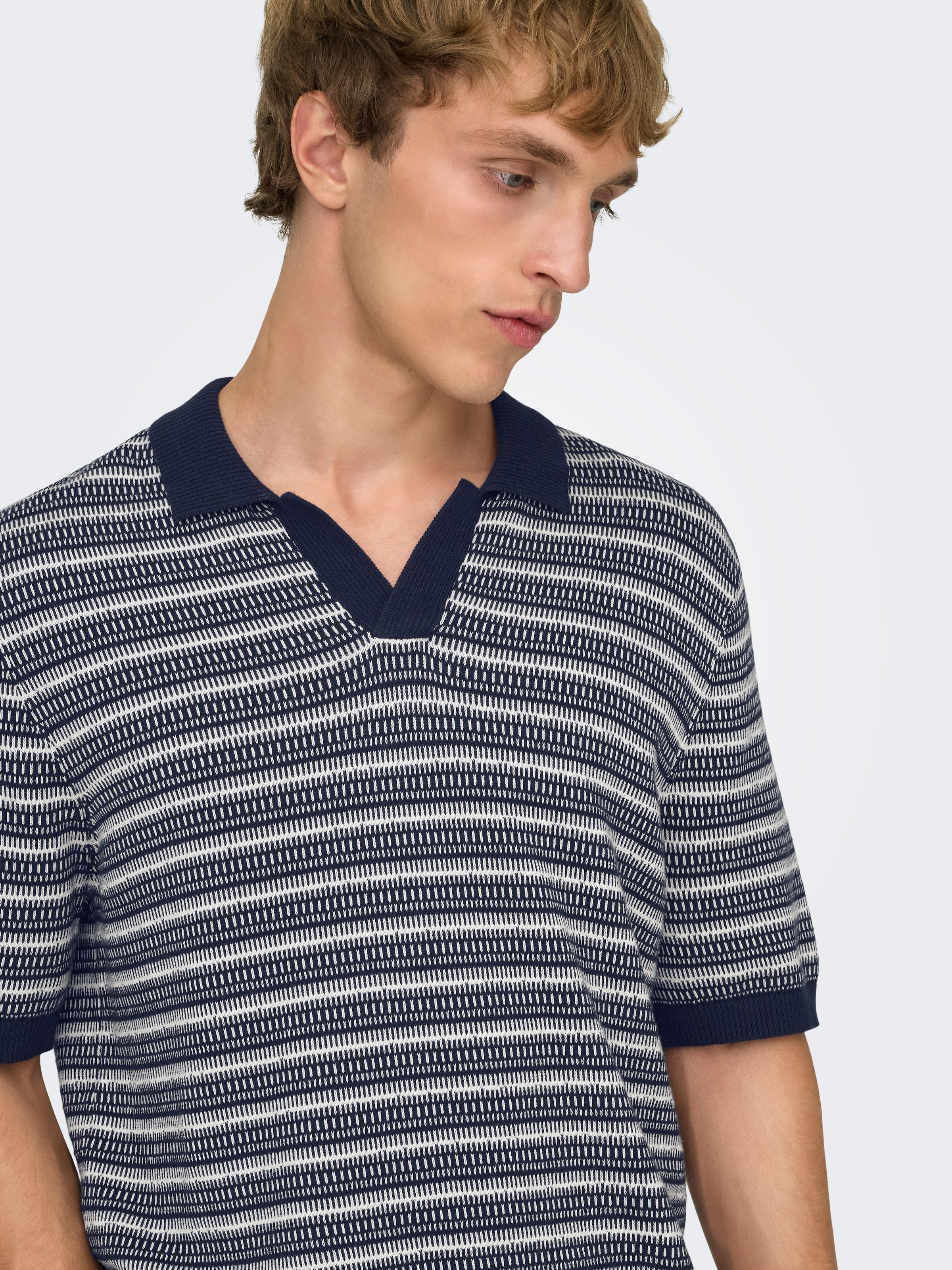 ONLY & SONS Polokragenpullover »ONSTILO REG SS SPLIT NECK KNIT NOOS« Baumwolle, regular fit