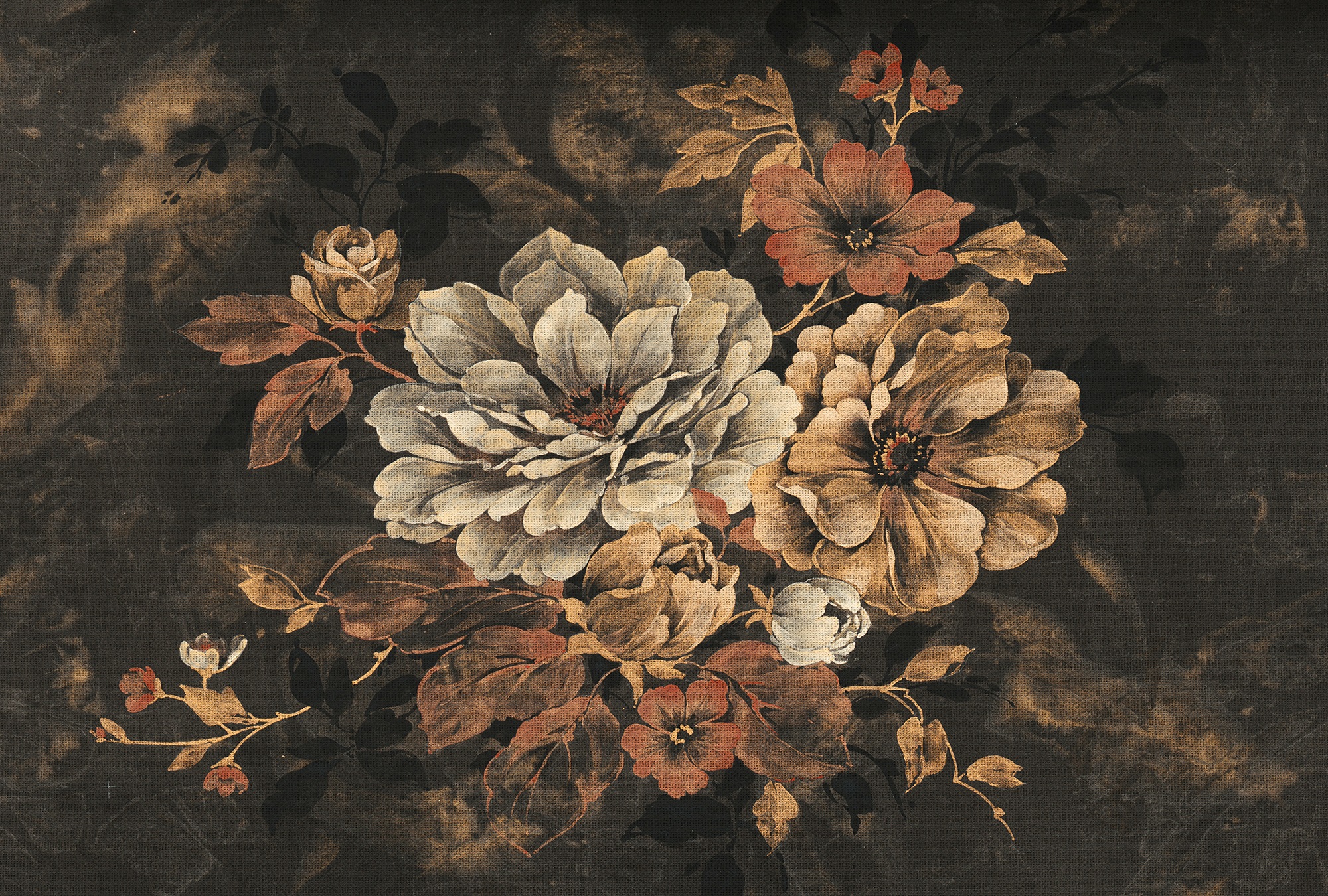 Architects Paper Fototapete "Atelier 47 Flowers Artwork 2" floral glatt Fototapete Blumen Vintage Flowers