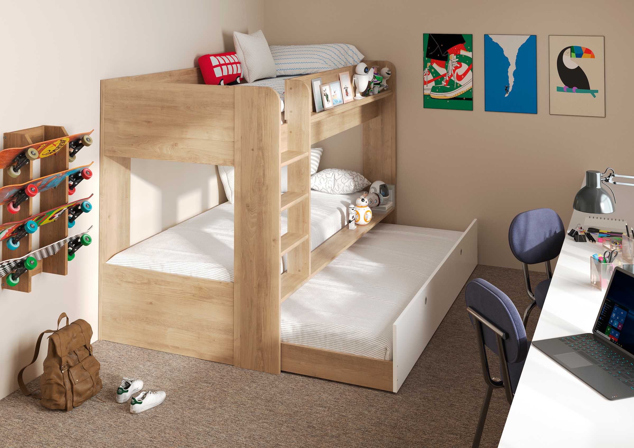 Gami Etagenbett »ETAGENBETT MATIS«, Praktisches Etagenbett