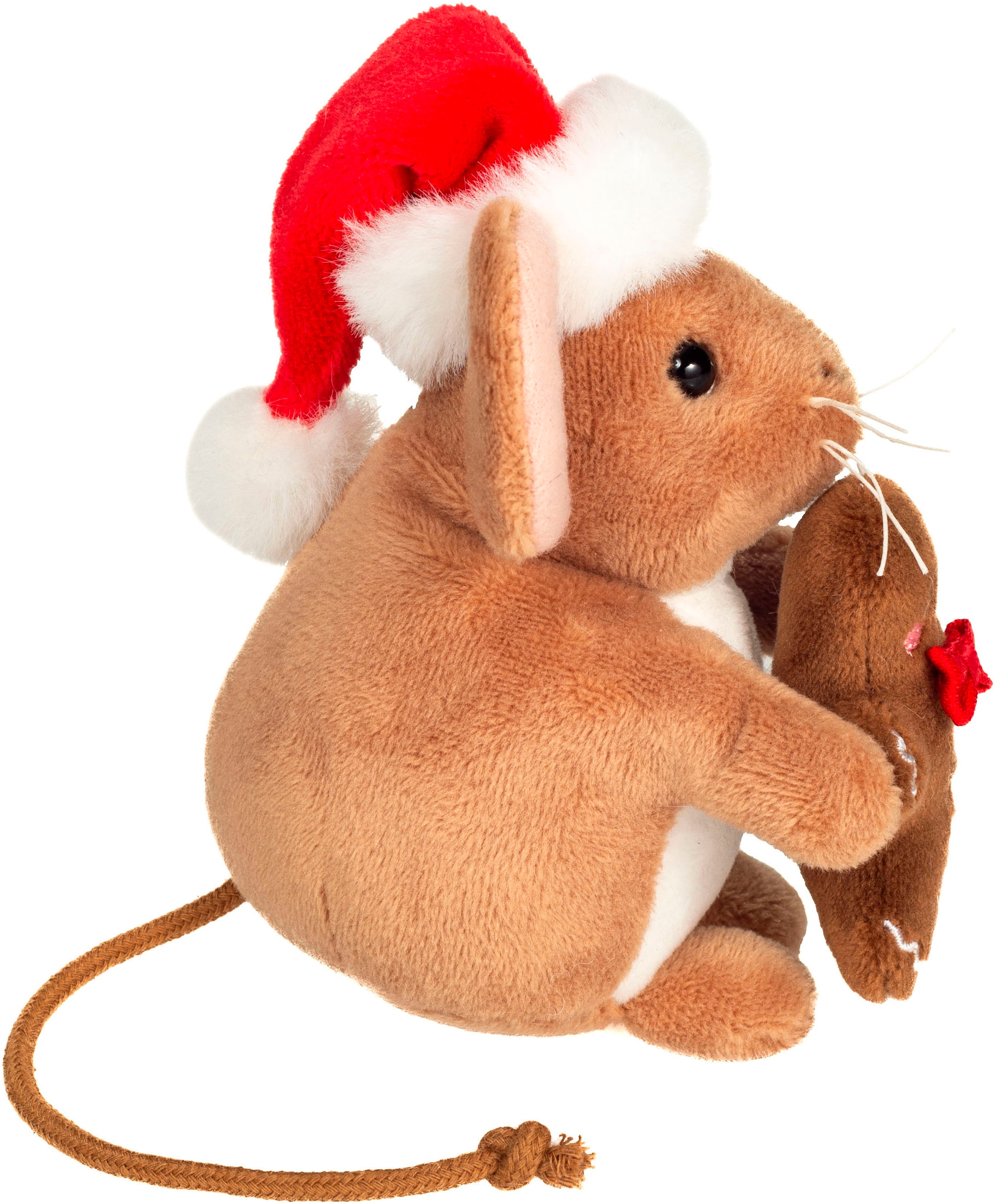 Teddy Hermann® Kuscheltier »Weihnachtsmaus mit Lebkuchenmann, 11 cm«