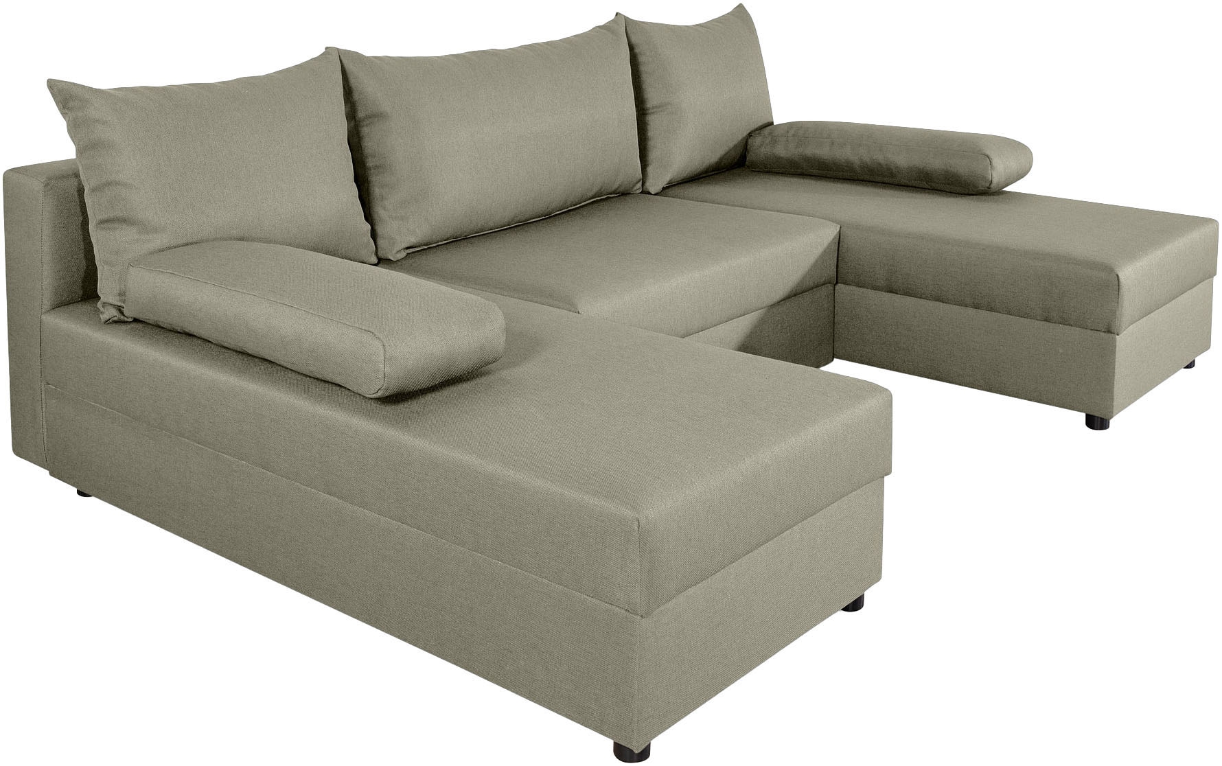 COLLECTION AB Wohnlandschaft »Pico U-Form«, Breite 220, ohne Armlehne mit Schlaffunktion, Bettkasten