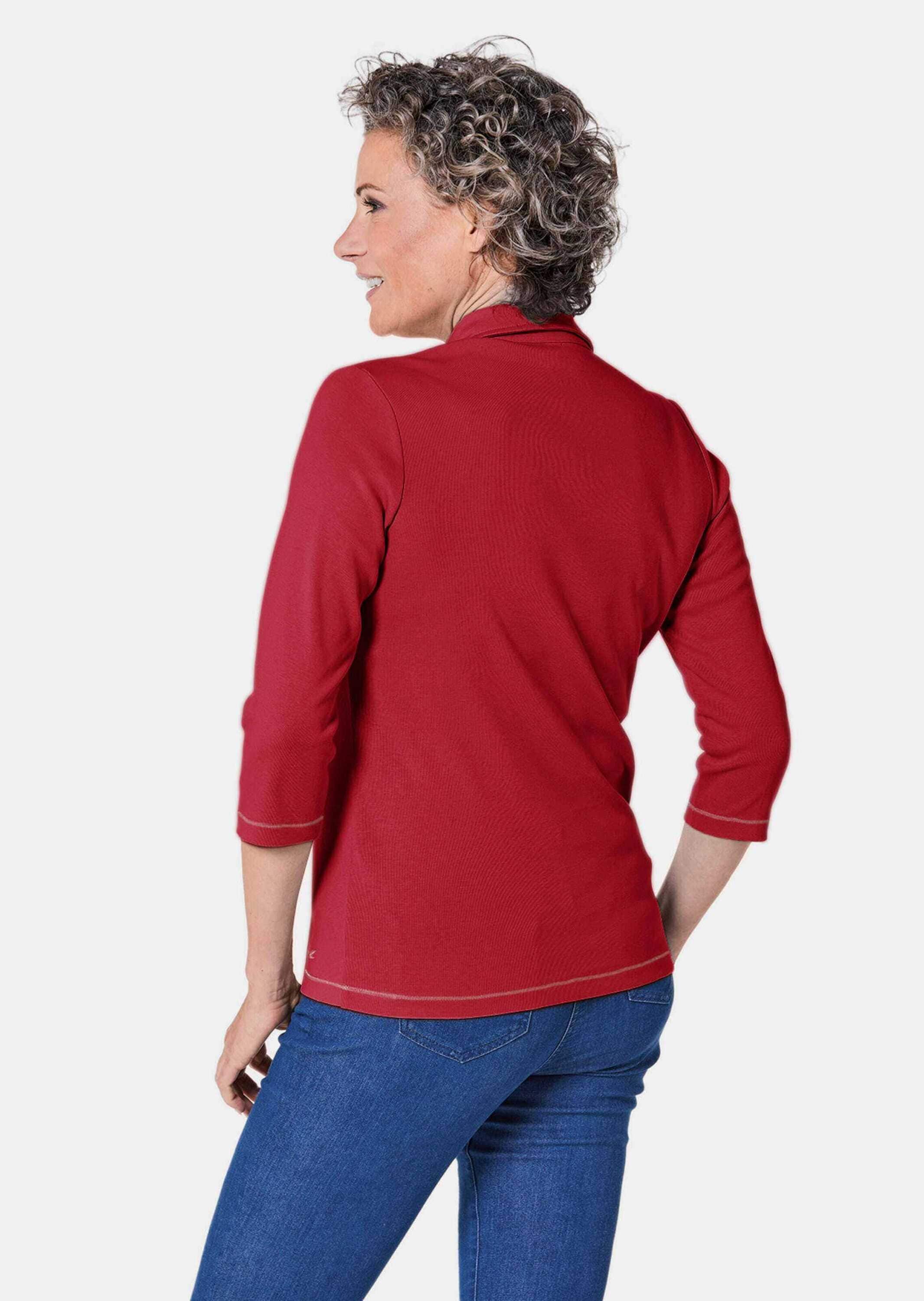 GOLDNER Poloshirt »Poloshirt Basic-Poloshirt mit Stickerei aus reiner Baumwolle«