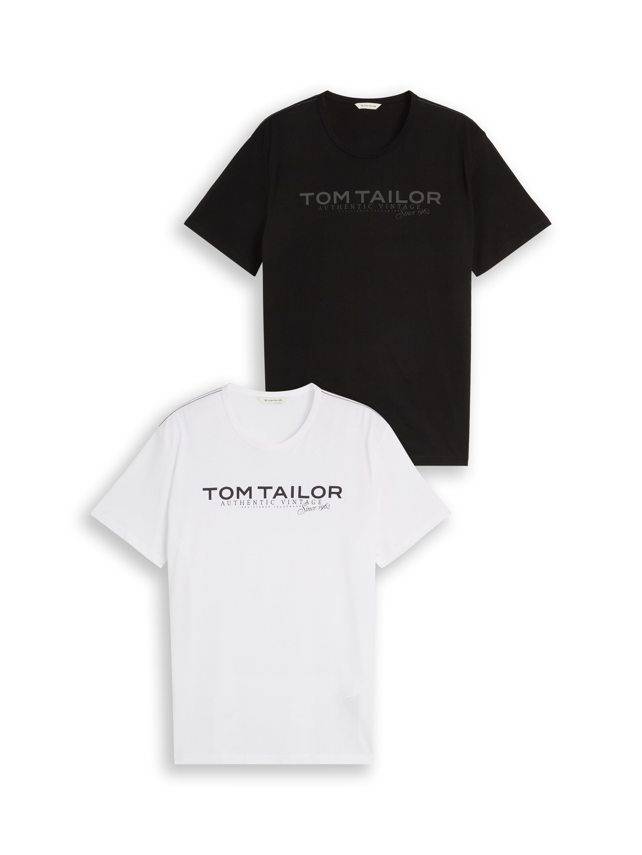 TOM TAILOR T-Shirt 2 2er Pack Sommershirt mit Logo-Print