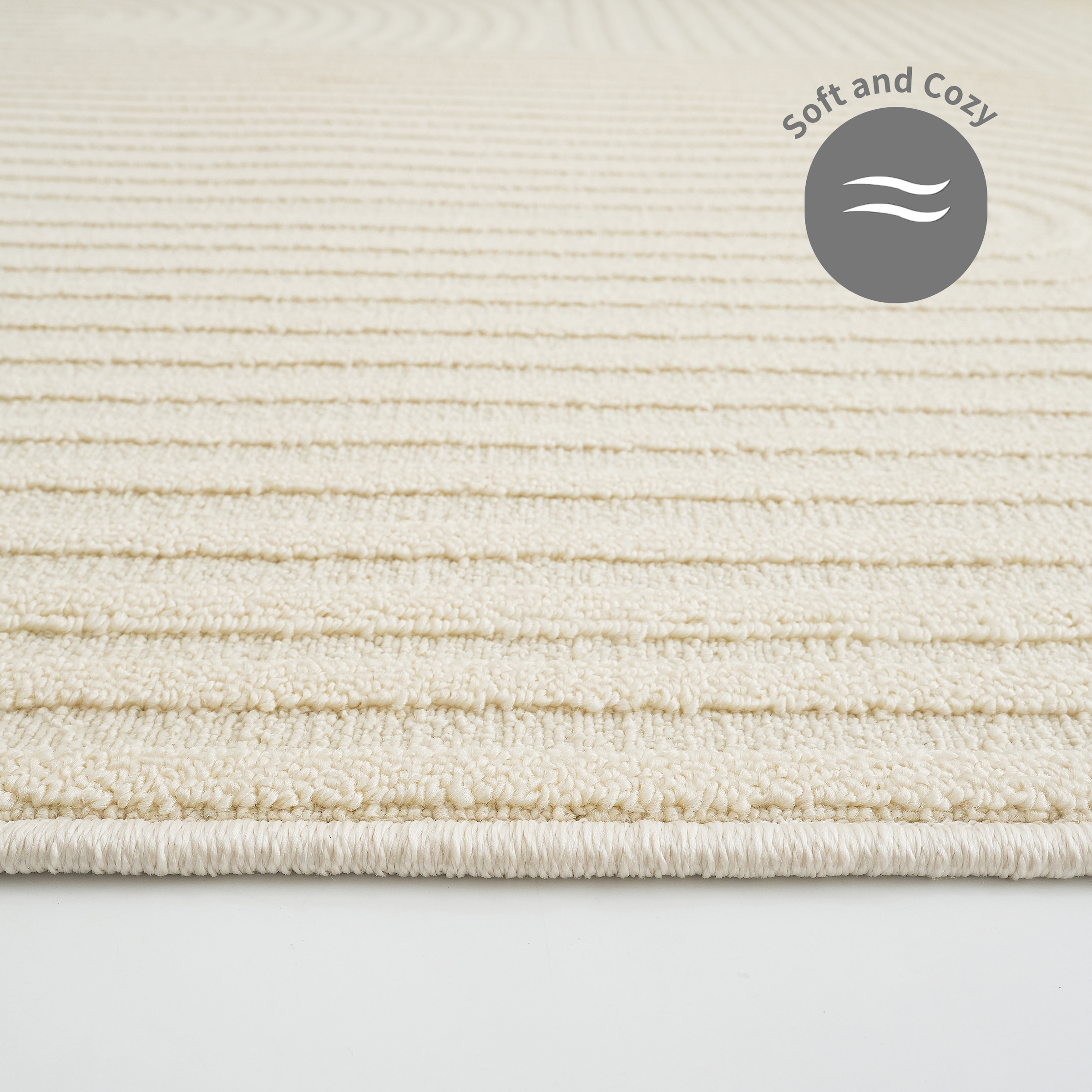 my home Teppich »Jola Hoch-Tief-Design, Scandi-Look, Zen«, rechteckig, 7 mm Höhe, Boho, Modern, 3D, Wohnzimmer, Schlafzimmer, wasserabweisend