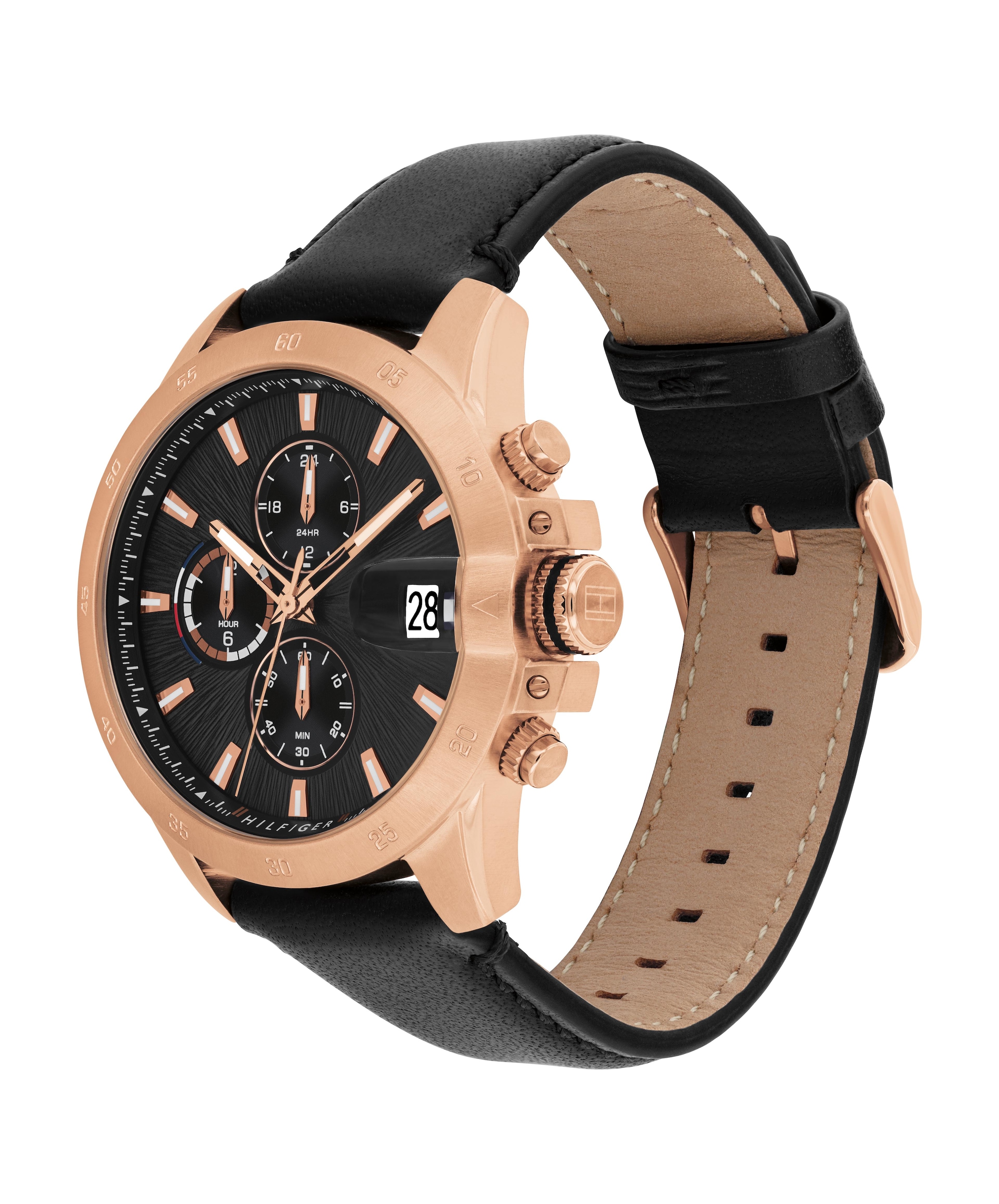 Tommy Hilfiger Multifunktionsuhr »JAMESON« Quarzuhr, Armbanduhr, Herrenuhr, Lederarmband, analog