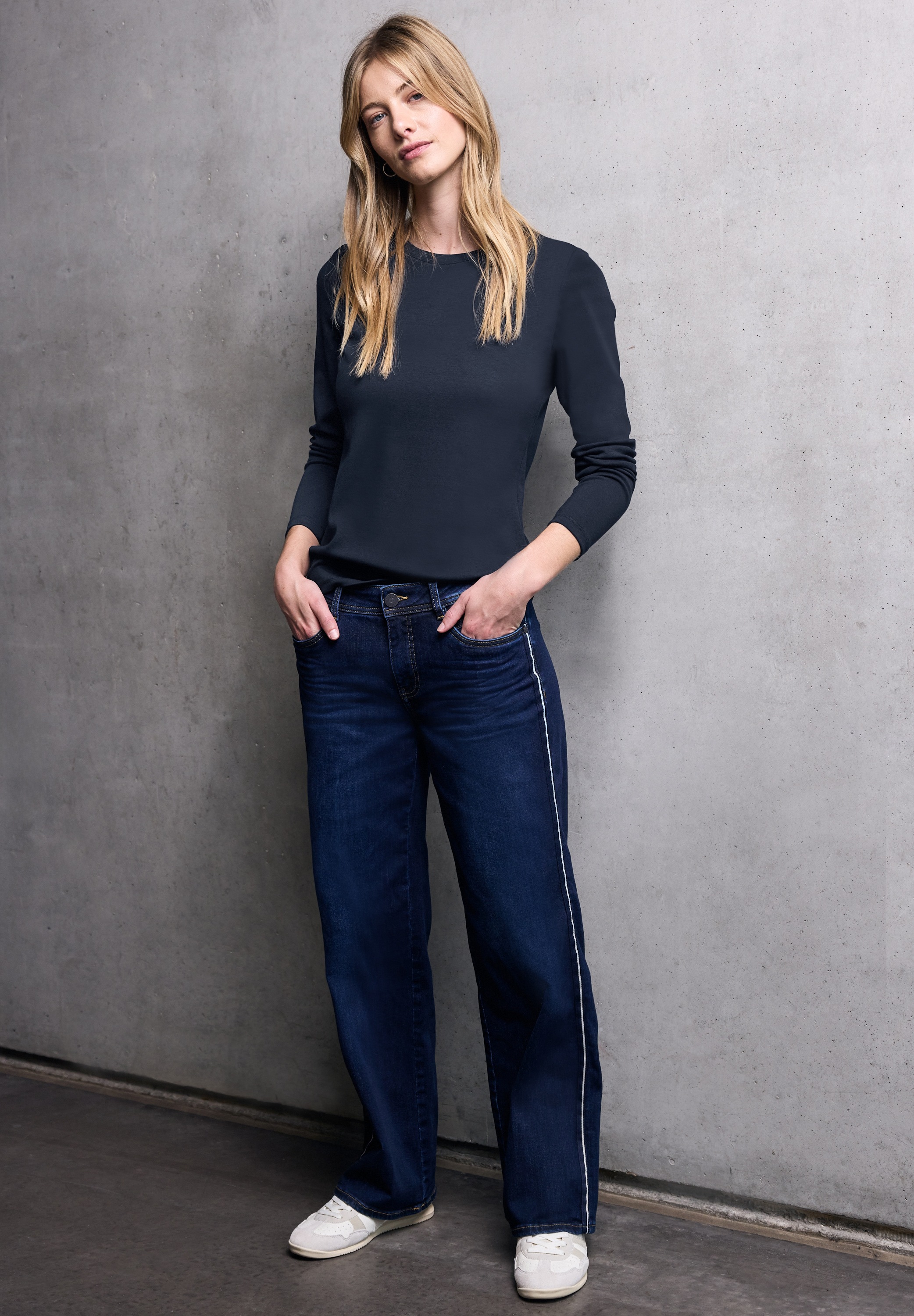 STREET ONE STUDIO Langarmshirt im soften Baumwoll-Mix günstig online kaufen