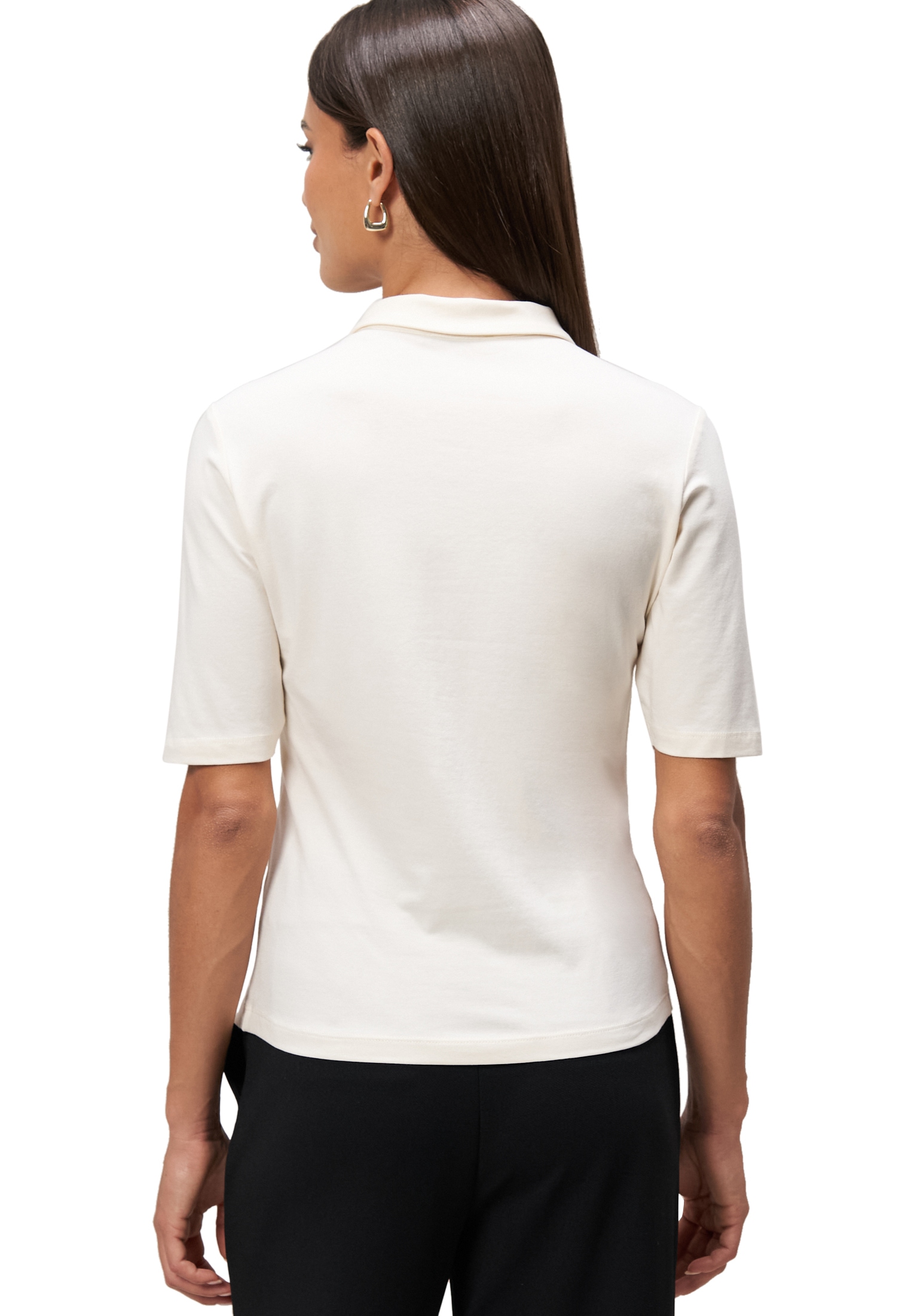 Zero Kurzarmshirt »zero Poloshirt mit Knopfleiste«, (1 tlg.), Knopfleiste