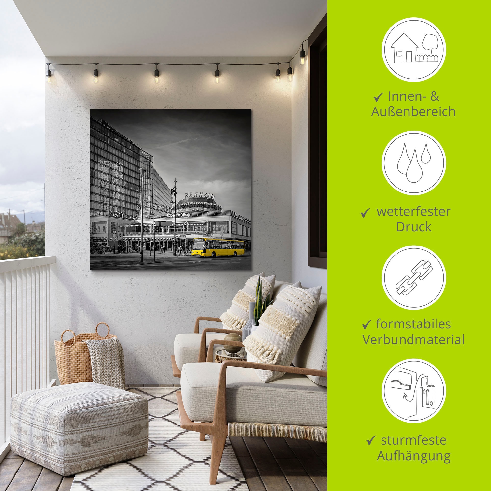 Artland Wandbild »Berlin City-West«, Deutschland, (1 St.), als Alubild, Outdoorbild, Leinwandbild in verschied. Größen