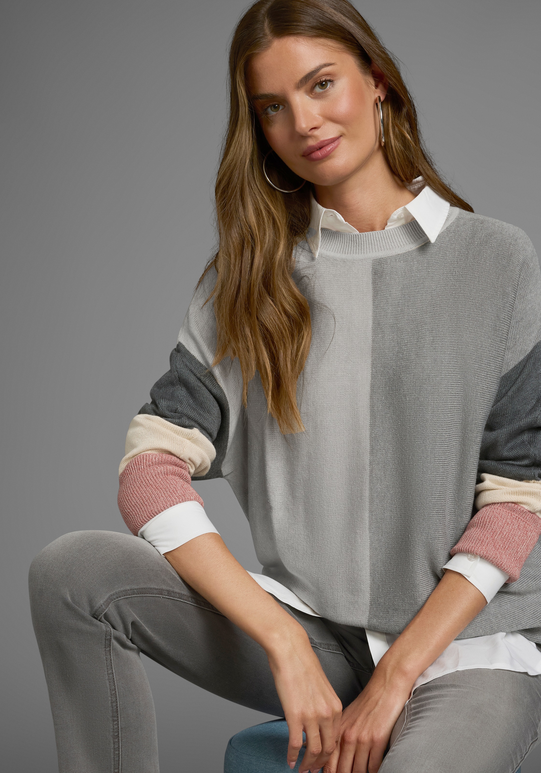 Boysens Rundhalspullover mit modischem Pastel-Colorblocking günstig online kaufen