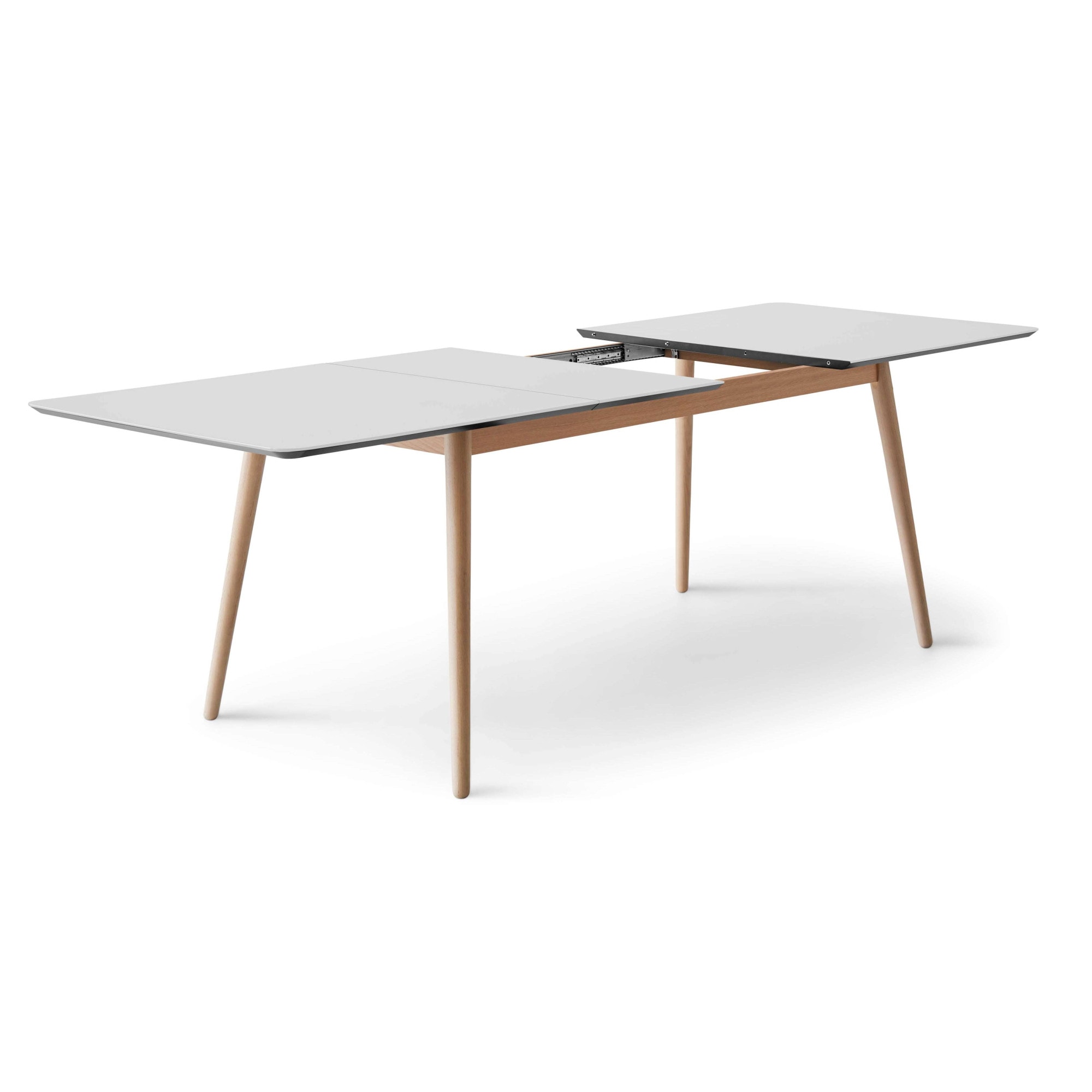 Hammel Furniture Esstisch »Meza Designtisch mit Auszugsfunktion und 2 Einlegeplatten«, abgerundete Tischplatte MDF, Massivholzgestell, in zwei Breiten