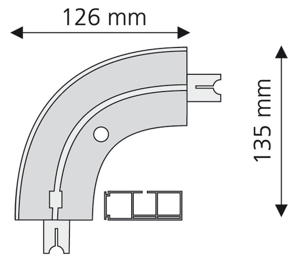 Liedeco Erker-Außenbogen, 1 läufig-läufig, Fixmaß, weiß