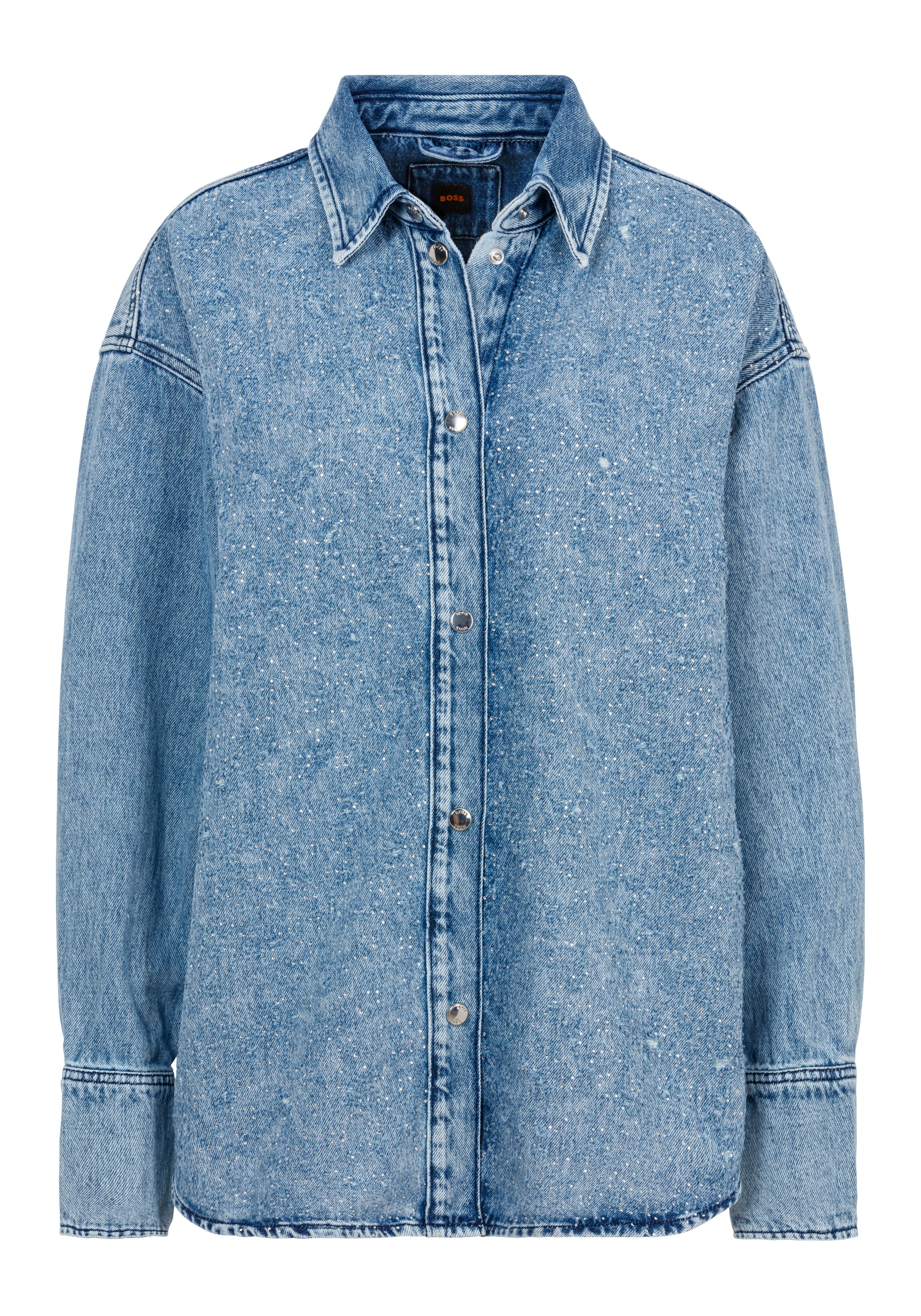 BOSS ORANGE Klassische Bluse "DENIM SHIRT HF Premium Damenmode", mit Blusen günstig online kaufen