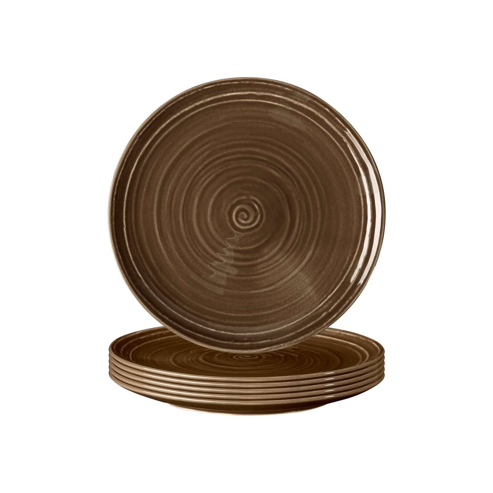 Brotteller SELTMANN WEIDEN "Brotteller Terra ø 17,7 cm 6er Set", braun (erdbraun), Speiseteller