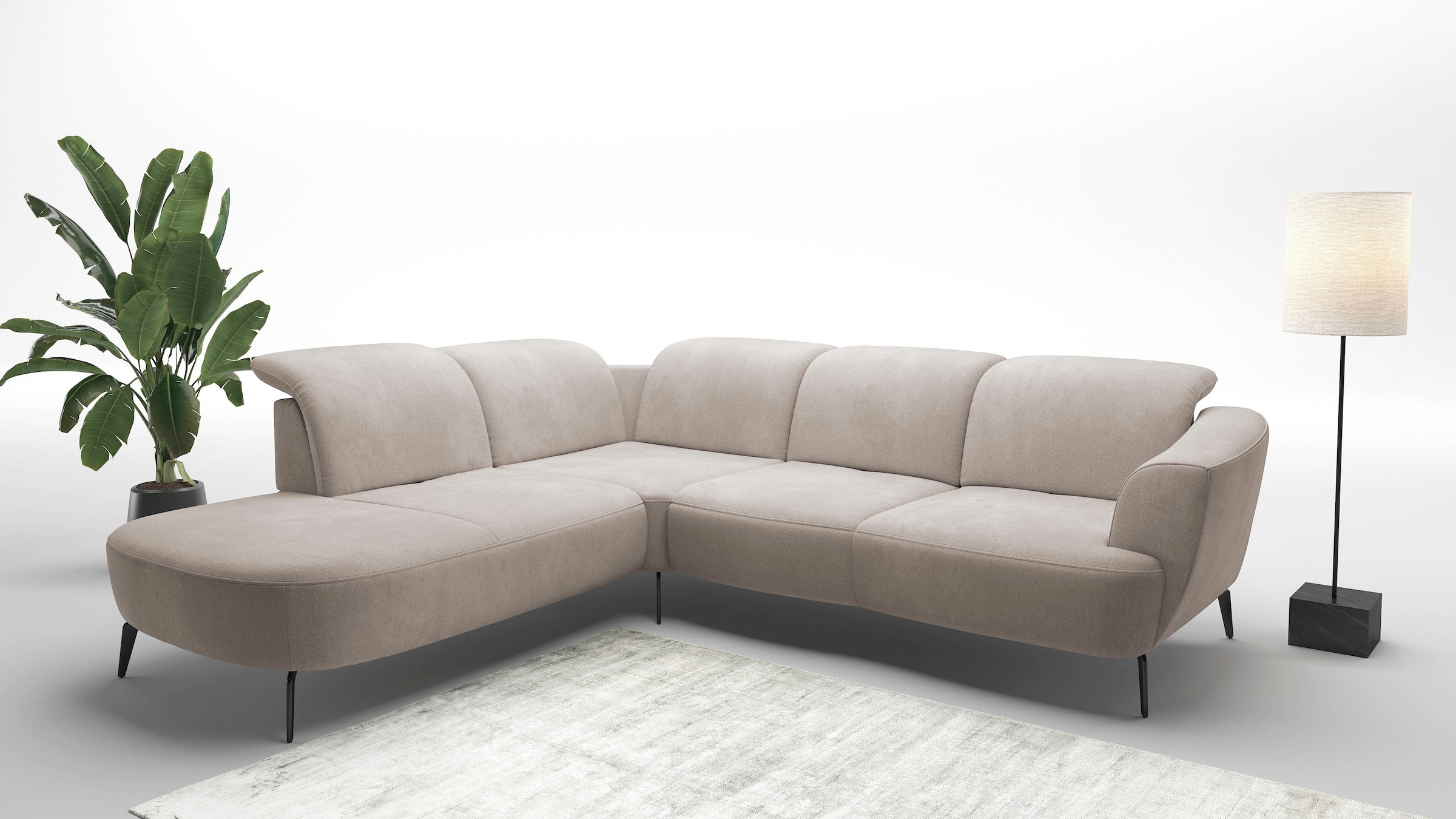 sit&more Ecksofa "Zoe" ink.Sitztiefenverstellung, wahlweise mit Kopfteilverstellung