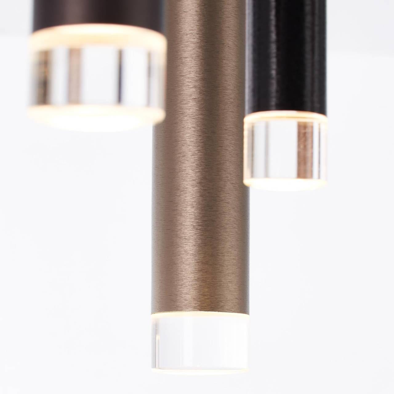 Brilliant LED Deckenleuchte »Cembalo«, 12 5800 alu/schwarz/braun/kaffee flammig-flammig, 50x35 cm, | Metall, dimmbar, BAUR warmweiß, lm