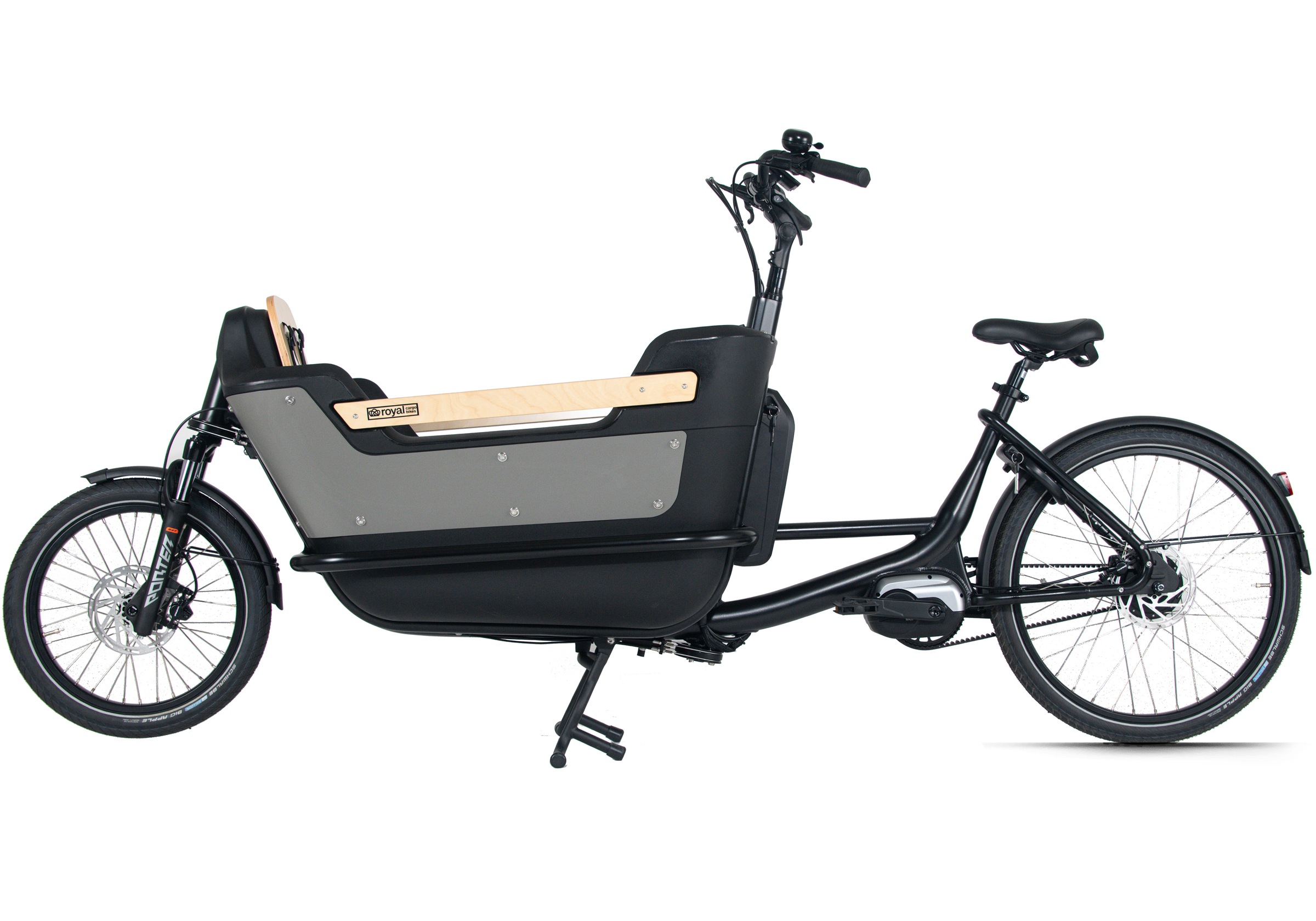 Royal Cargo Bikes »Cargo Premium Plus Long 17,5Ah / 630 Wh 20 / 26 Zoll grau« 0 Gang ENVIOLO NuVinci Schaltwerk Nabenschaltung Mittelmotor 250 W