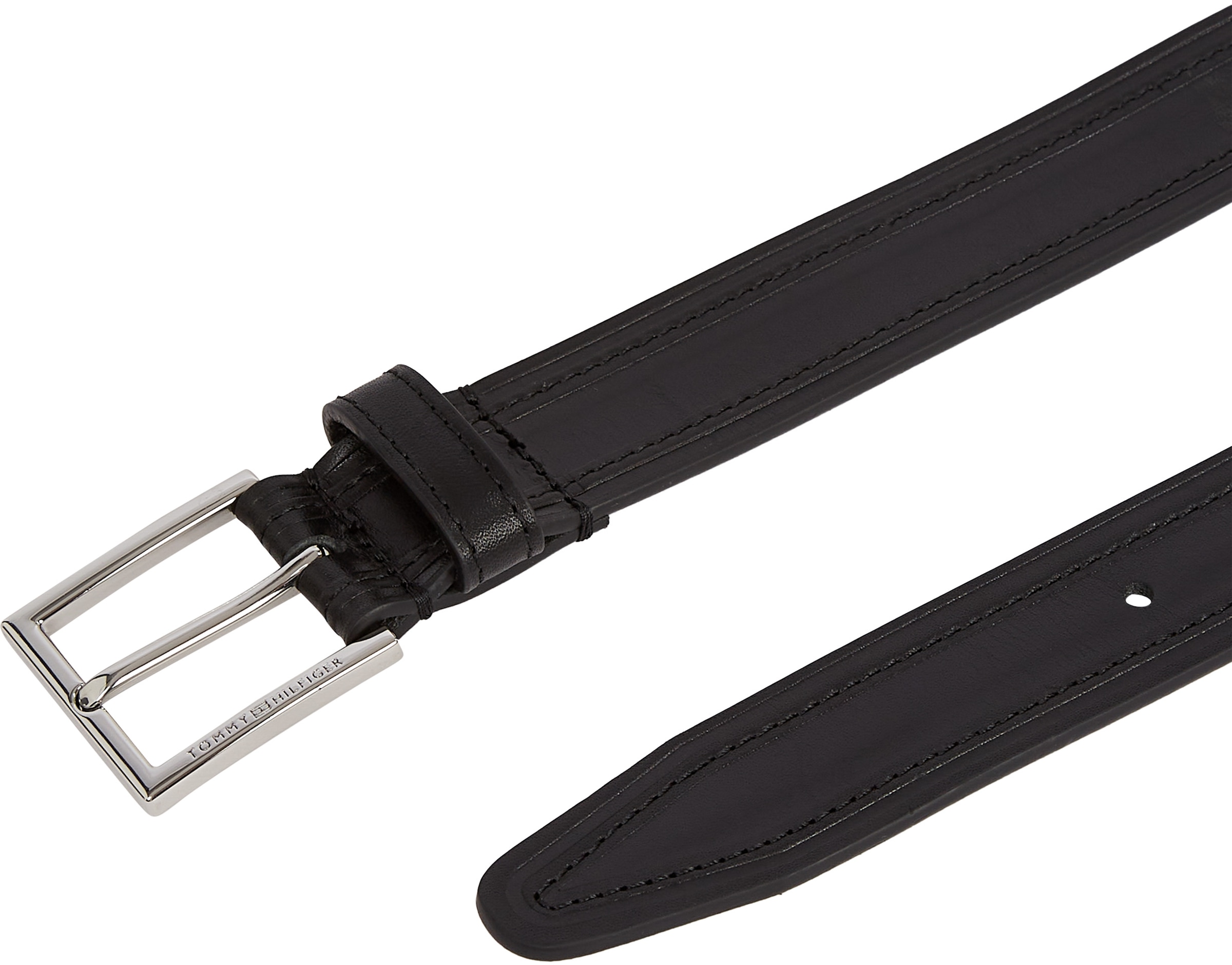 Tommy Hilfiger Ledergürtel »HUDSON EMBOSS LEATHER 3.0«, Größenverstellbar