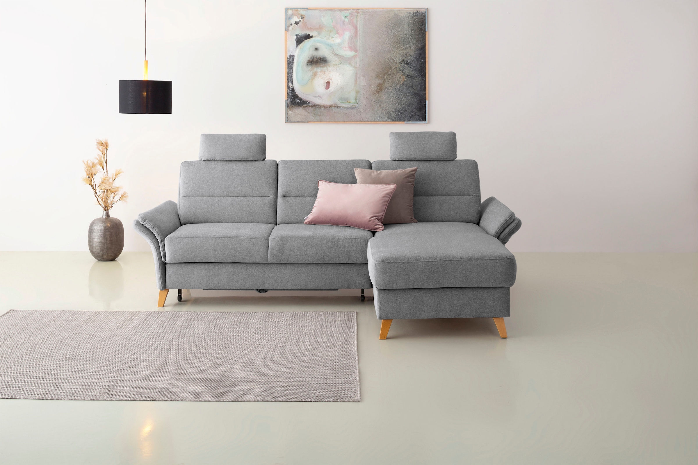 Home affaire Ecksofa »Westerland L-Form«, Federkern-Polsterung, wahlweise mit Bettfunktion, Bettkasten