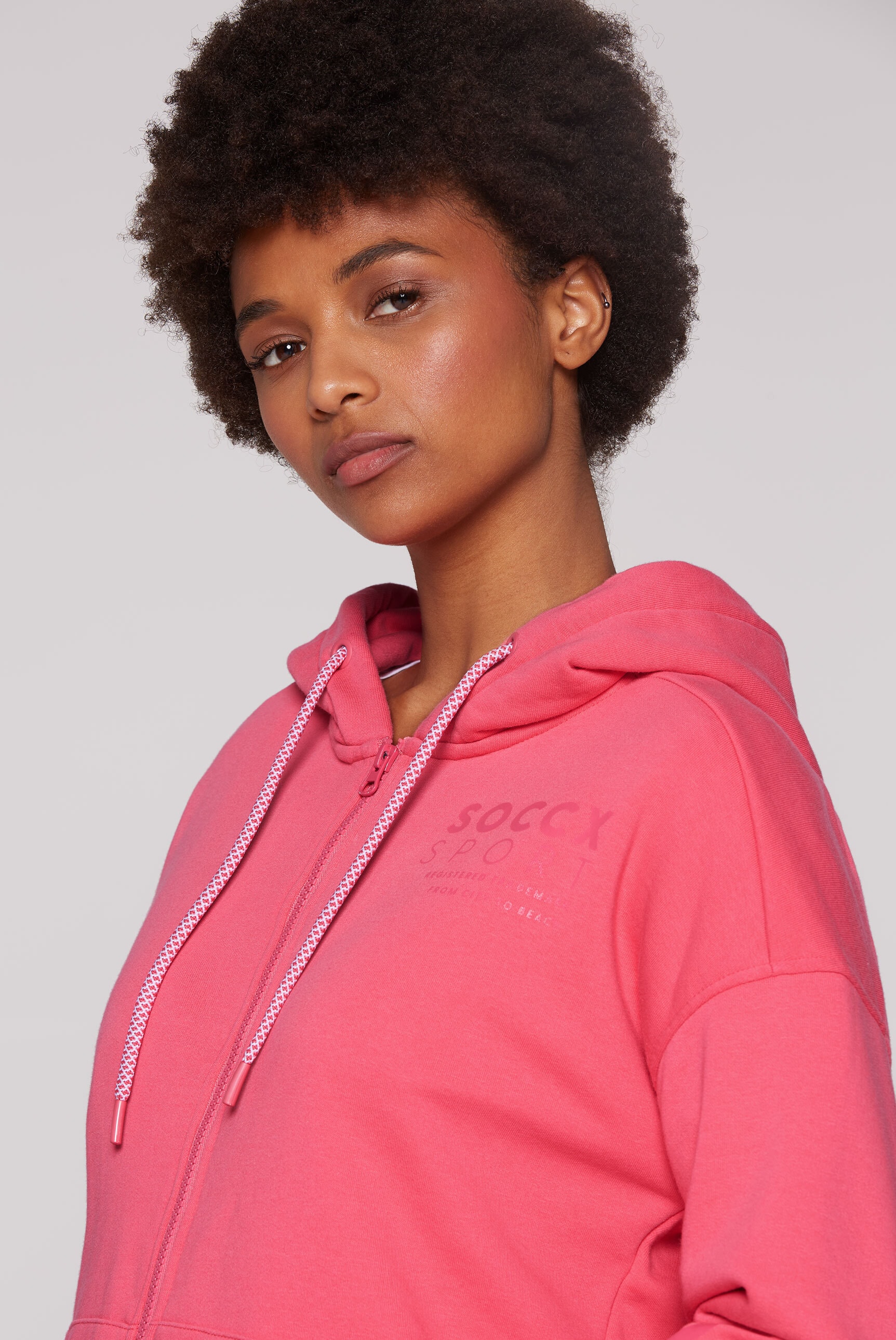 SOCCX Kapuzensweatjacke, mit Baumwolle
