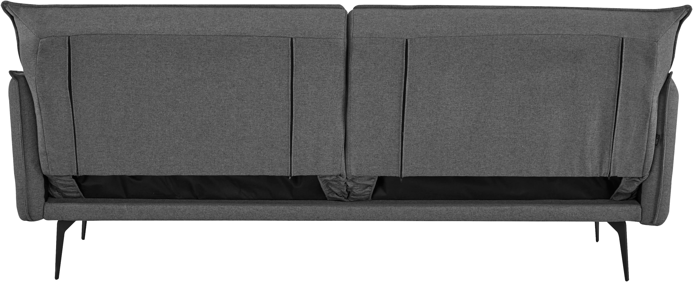 INOSIGN Schlafsofa »TULARE, 204 cm, klappbarer 3-Sitzer mit verstellbarer Rückenlehne,«, Schlaffunktion, Velvet-Samtvelours u. Webstoff