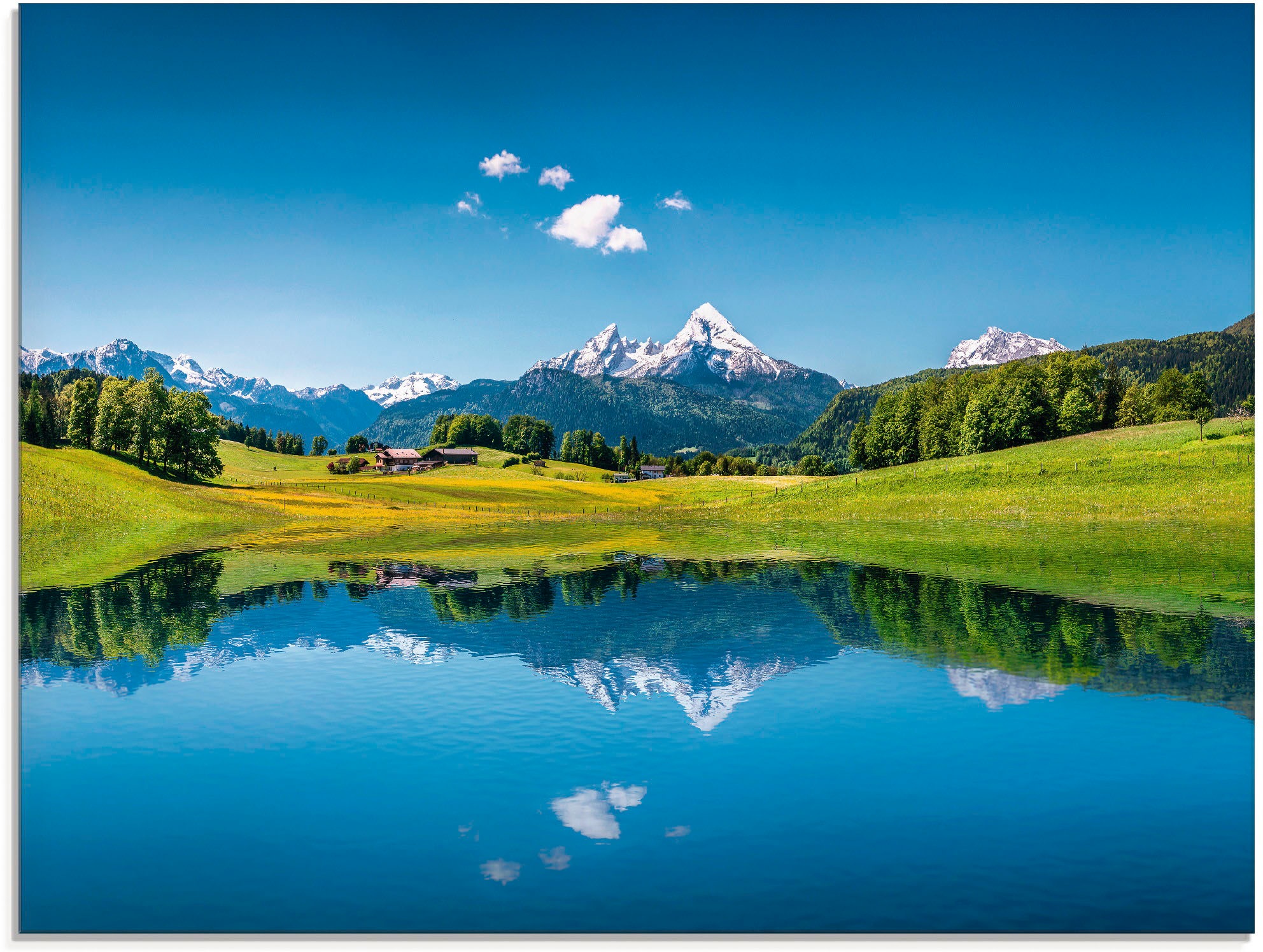 | Größen »Landschaft den BAUR St.), (4 in verschiedenen in Alpen«, Berge, Glasbild bestellen Artland