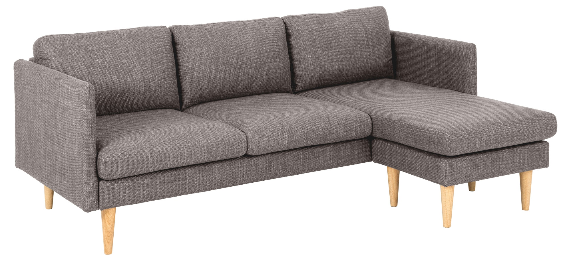 ACTONA GROUP Ecksofa »Milly«, (1 St.), Breite 201 cm, Recamiere links oder rechts, Struktur, Füße Eiche