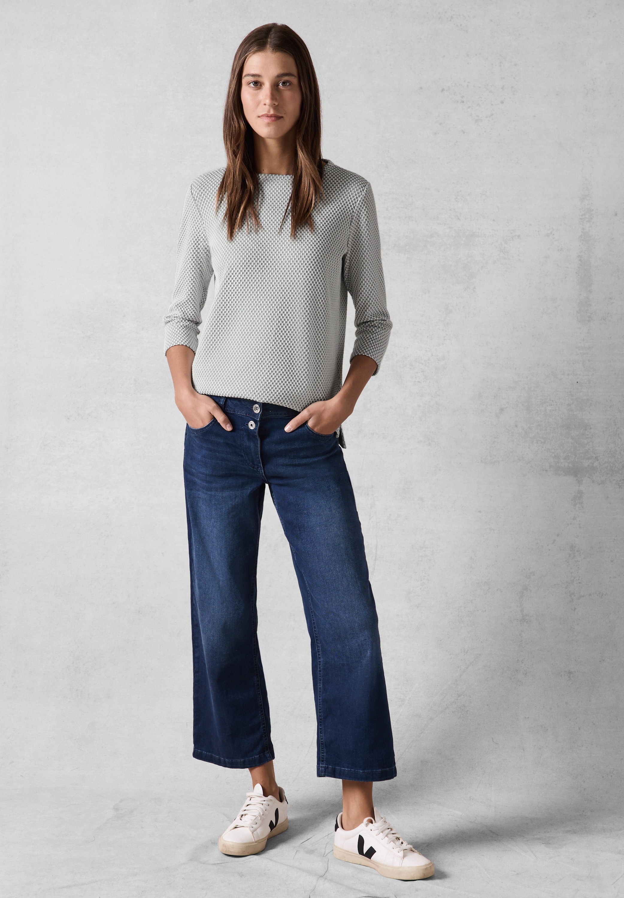 Cecil 3/4-Arm-Shirt, mit U-Boot-Ausschnitt