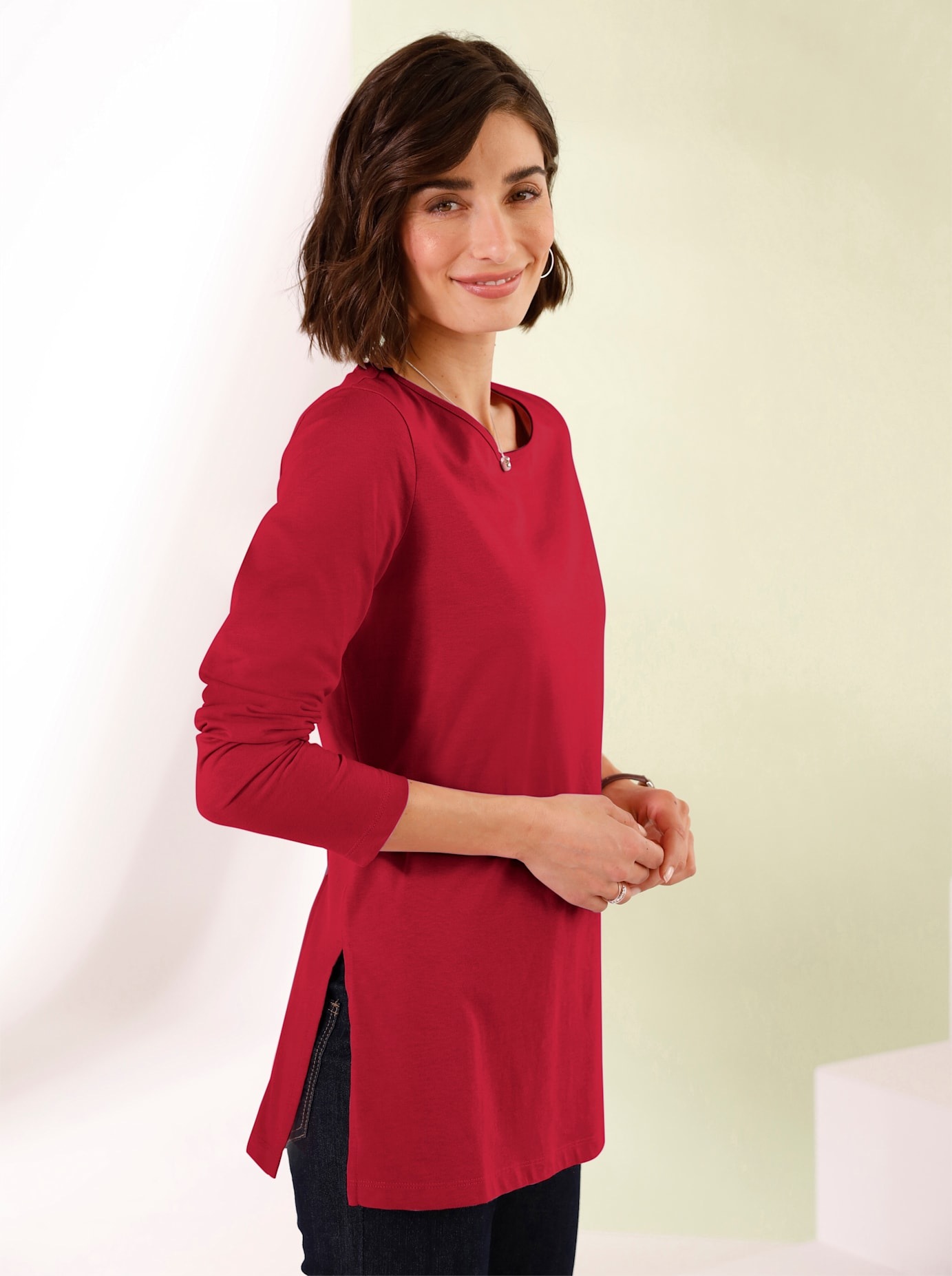 Classic Basics Langarmshirt "Longshirt" 1 Stk. tlg. günstig online kaufen