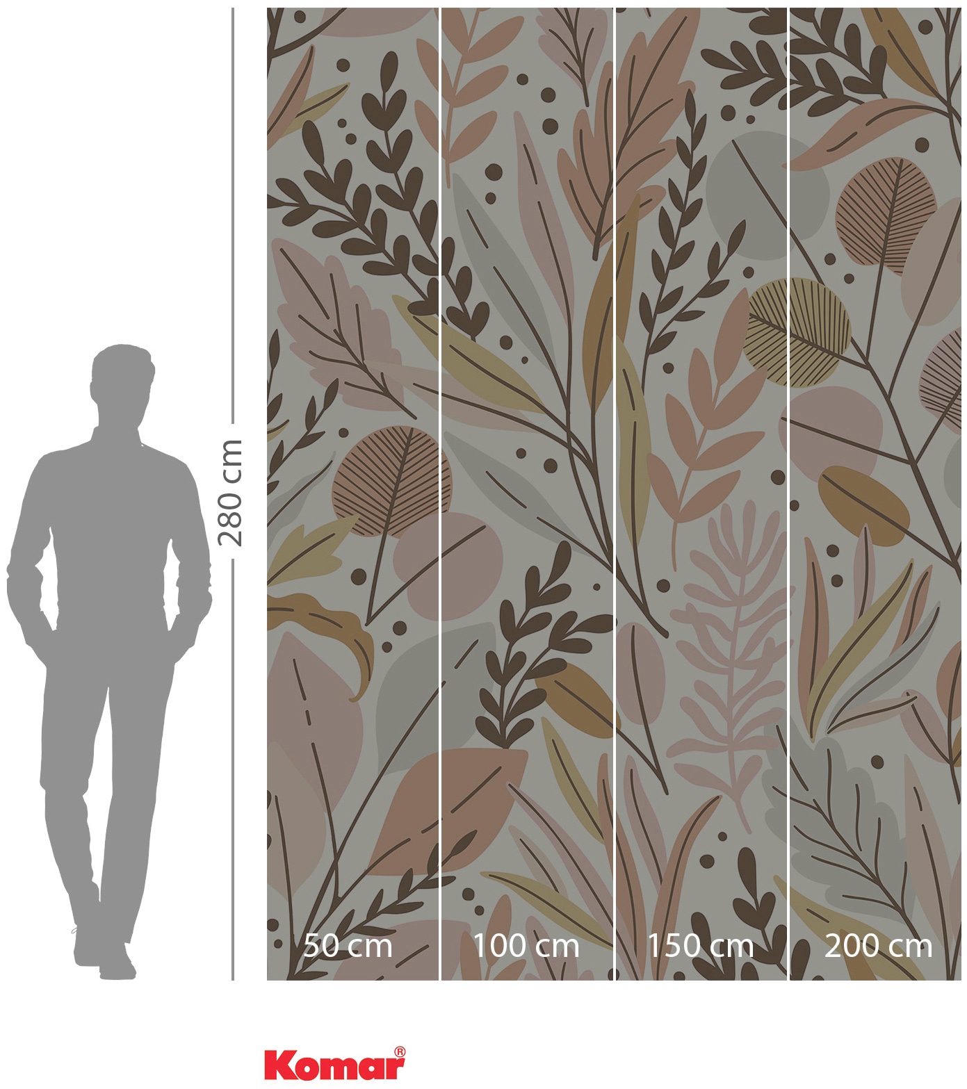 Komar Vliestapete »Digitaldruck Vlies -  Twigs - Größe 200 x 280 cm« bedruckt glatt Wohnzimmer, Schlafzimmer