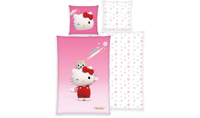 Bettwäsche »Hello Kitty«, (2 tlg.), mit niedlichem Motiv