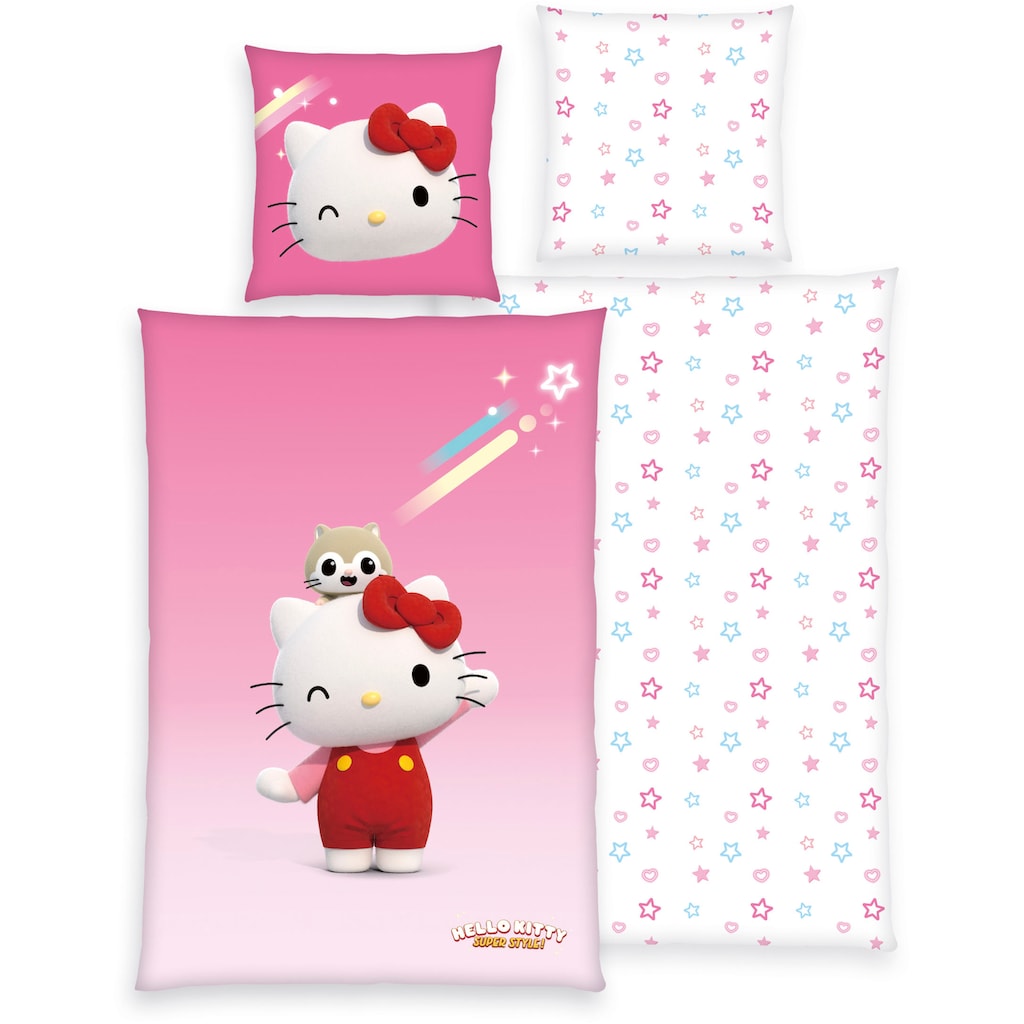 Hello Kitty Bettwäsche »Hello Kitty«, (2 tlg.), mit niedlichem Motiv